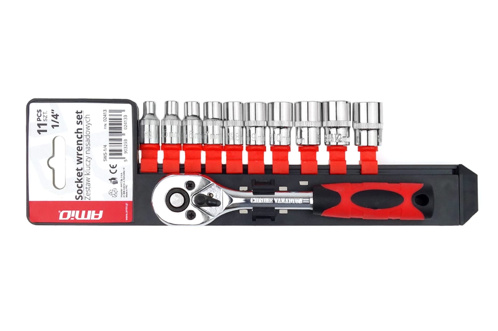 

Klucze nasadowe zestaw 11 szt 1/4" 4-13mm