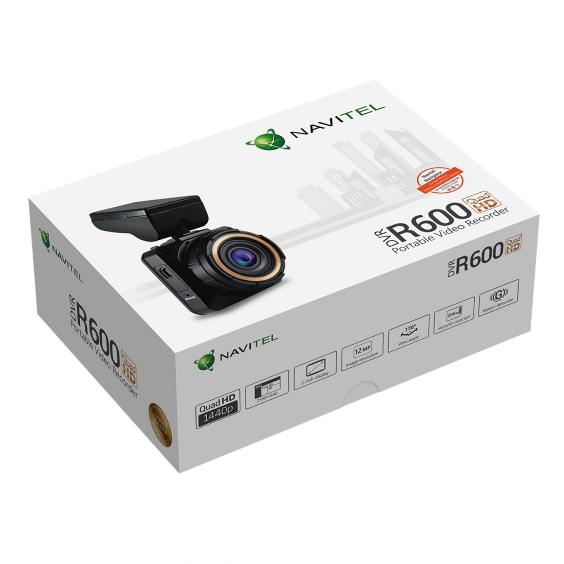 

Navitel R600 QUAD HD Audio recorder, Movement detection technology, Mini USB, Built-in display
