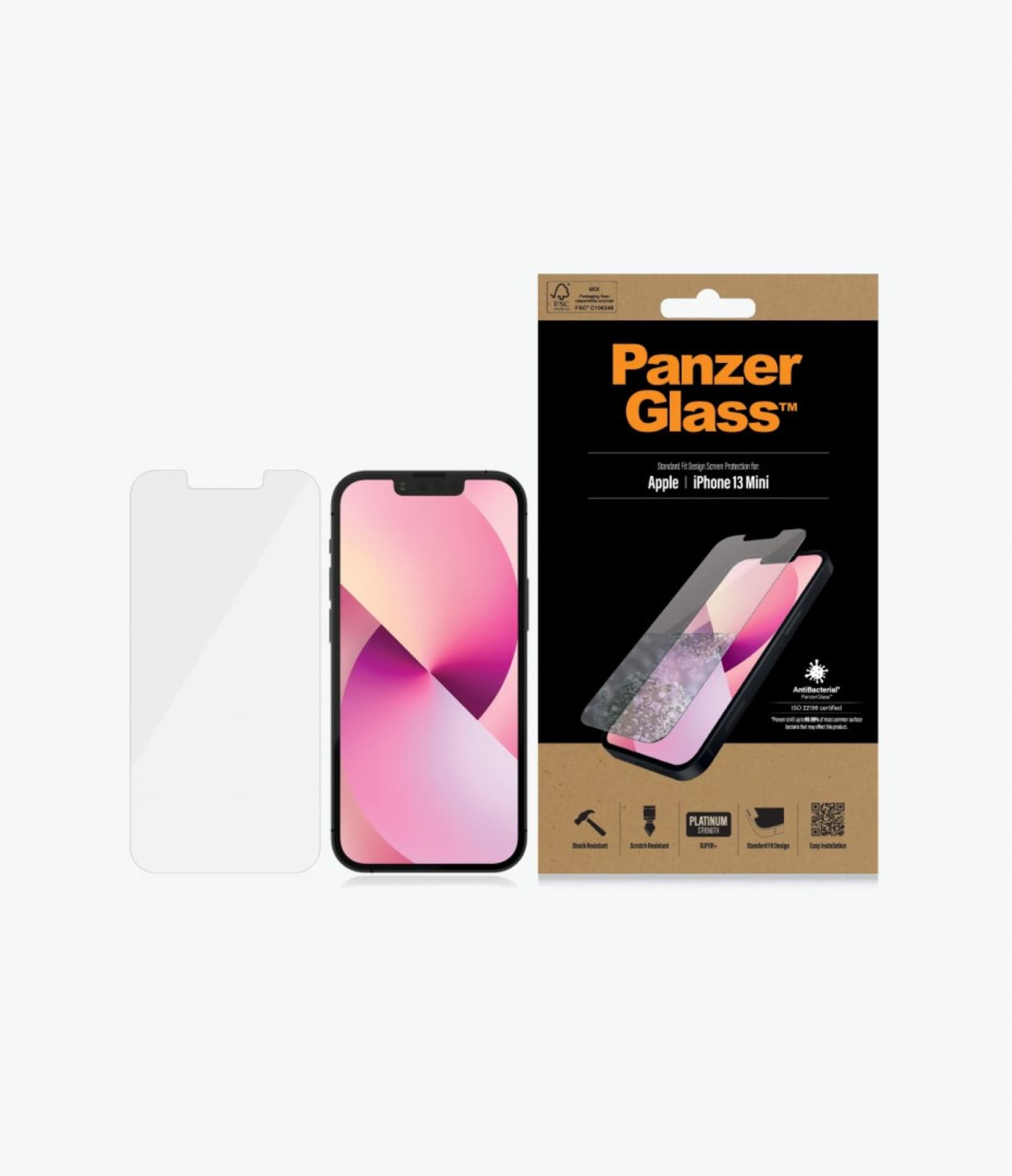 

PanzerGlass Clear Screen Protector, Apple, iPhone 13 Mini, Tempered glass