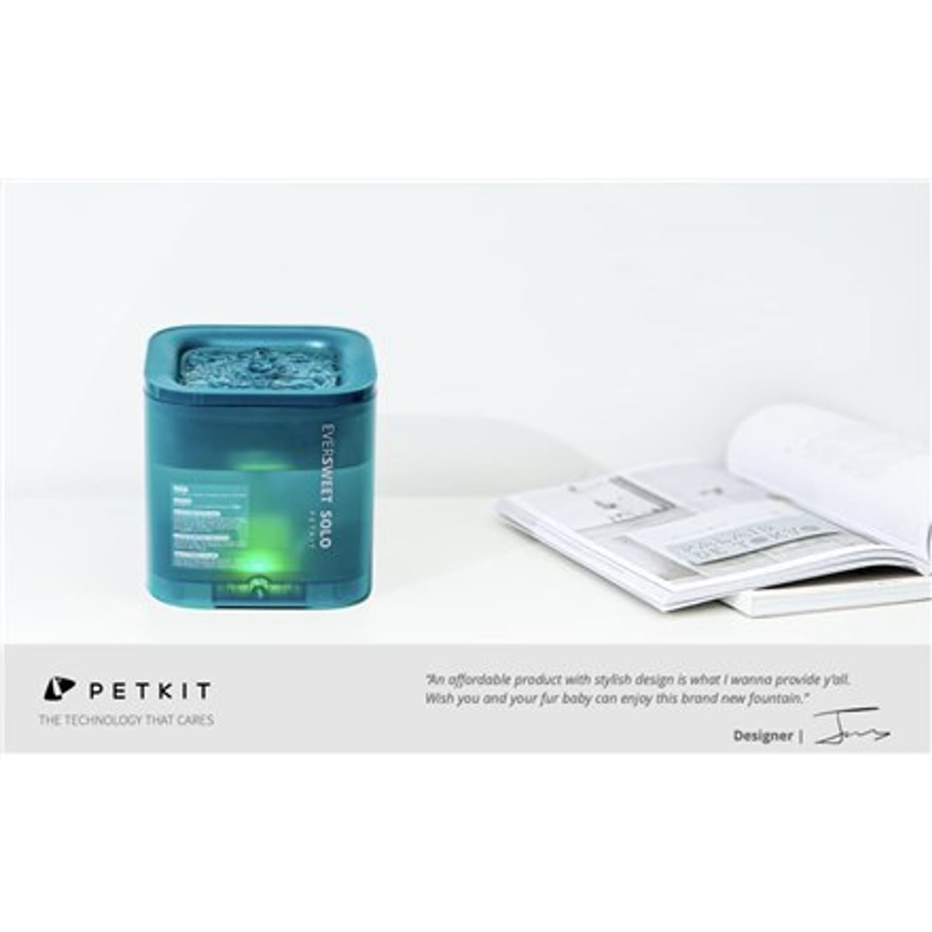 

PETKIT Smart Pet Drinking Fountain Eversweet Solo Capacity 1.8 L, Material ABS, Filtering, Green