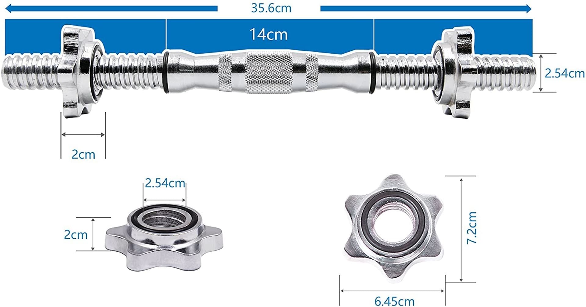 

PROIRON PRKTDH14 Hantle zestaw 2, 2 szt., 3,3 kg, chrom, Stahl