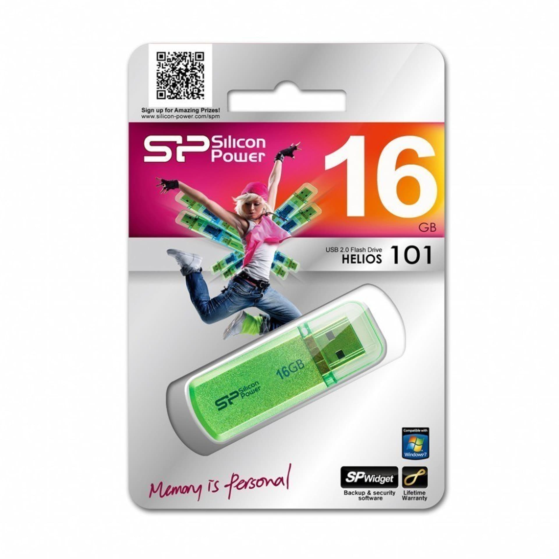 

Silicon Power Helios 101 16 GB, USB 2.0, zielony