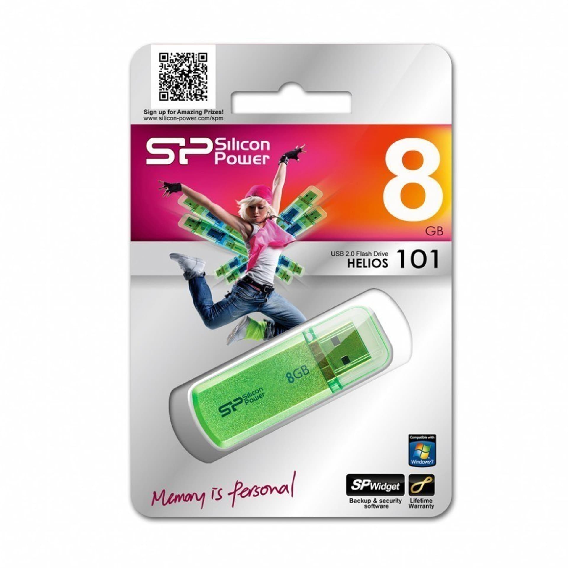 

Silicon Power Helios 101 8 GB, USB 2.0, zielony