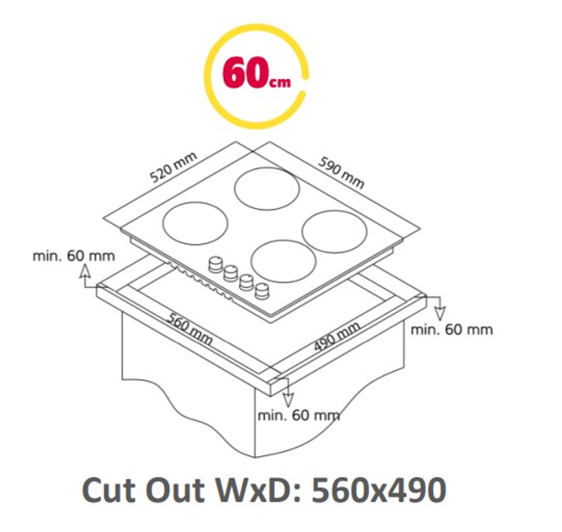 

Simfer Hob H6 401 TGRSP Gas on glass, Number of burners/cooking zones 4, Mechanical, Black