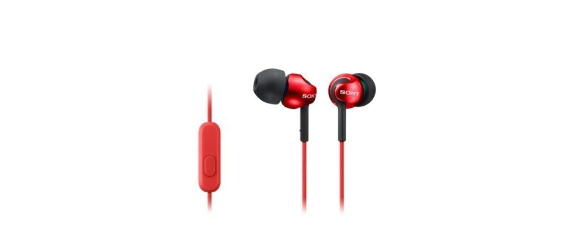 

Sony Słuchawki douszne z serii EX, czerwone Sony MDR-EX110AP In-ear, Red