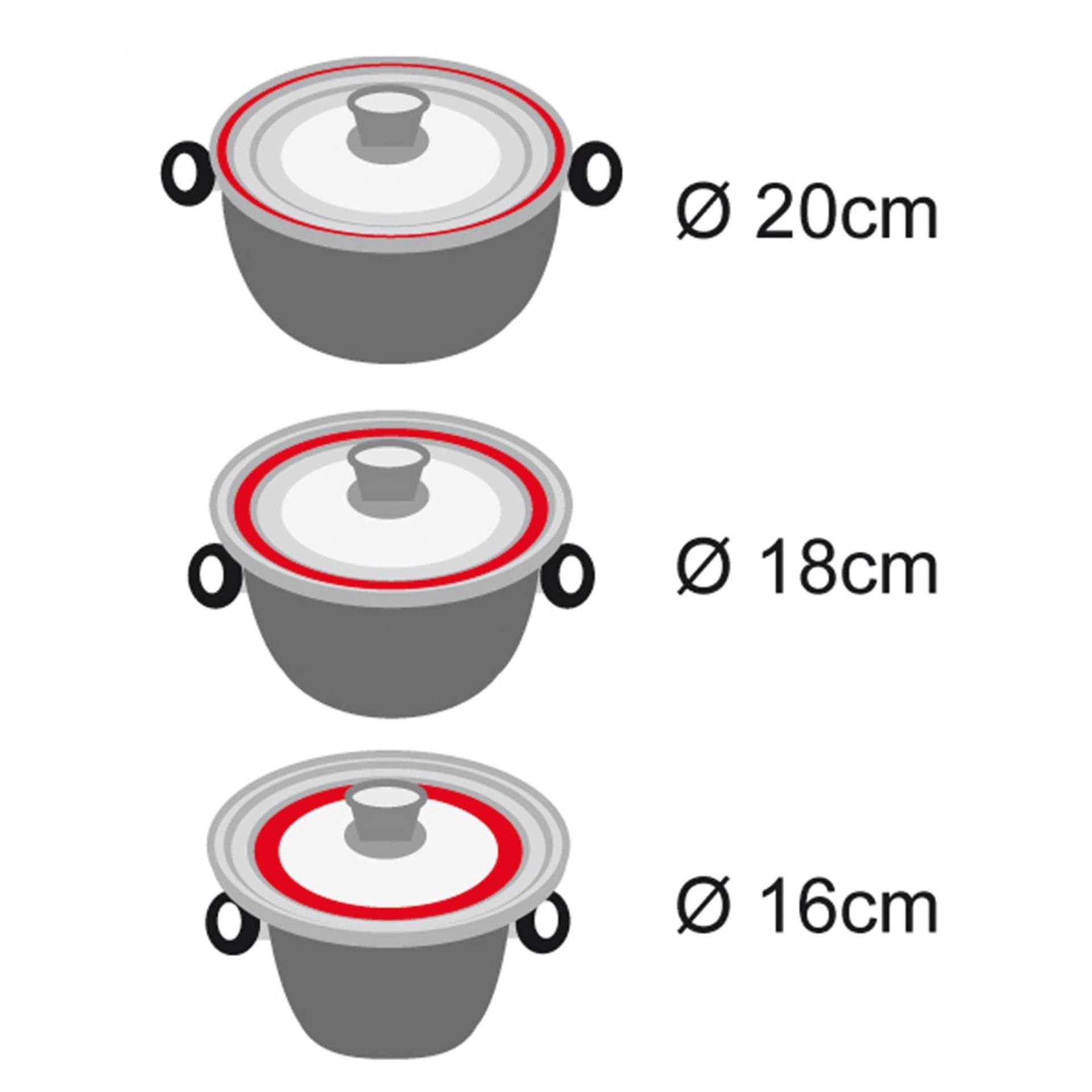 

Stoneline Universal glass lid 13406 Lid, Diameter 16/18/20 cm, Transparent