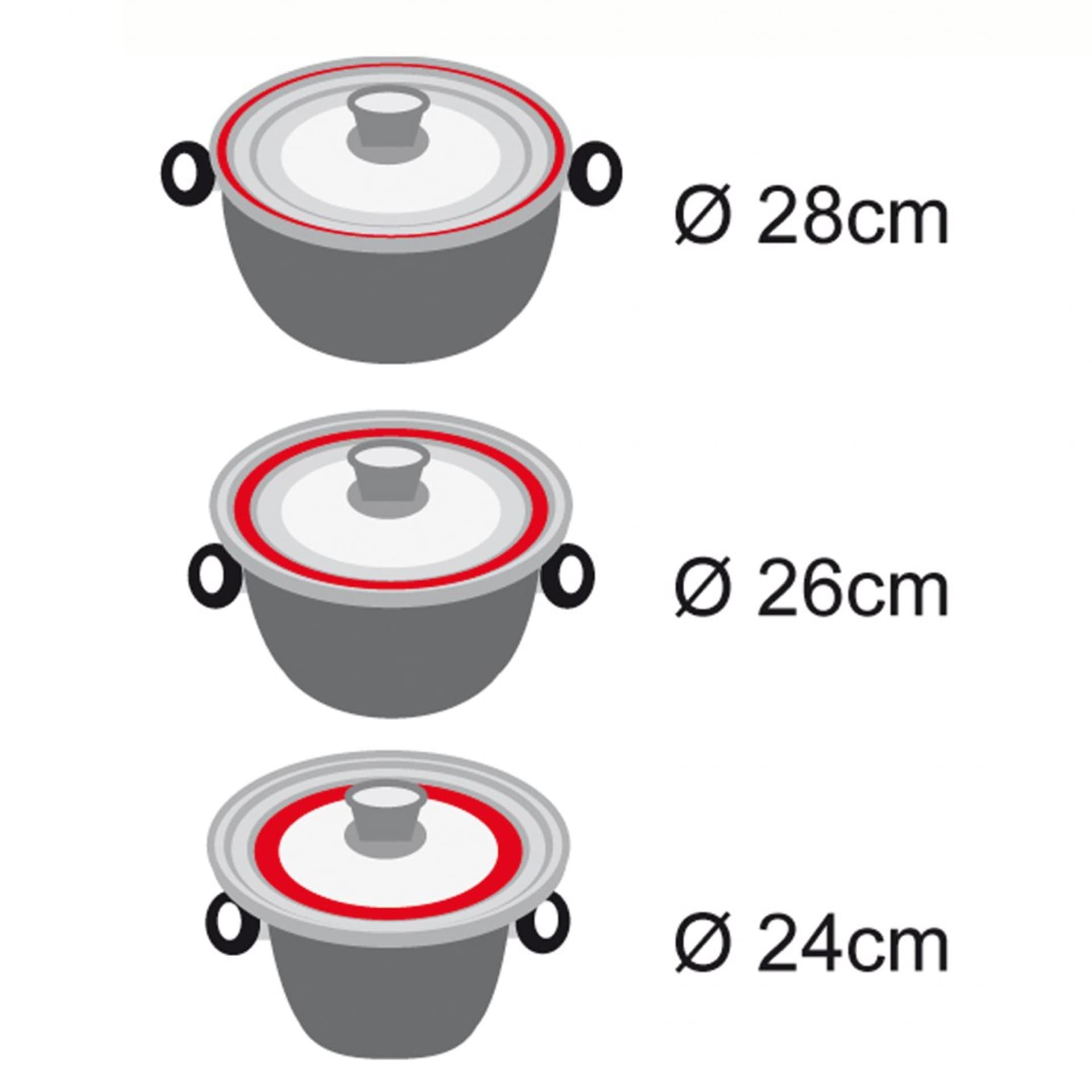 

Stoneline Universal glass lid 14330 Lid, Diameter 24/26/28 cm, Transparent