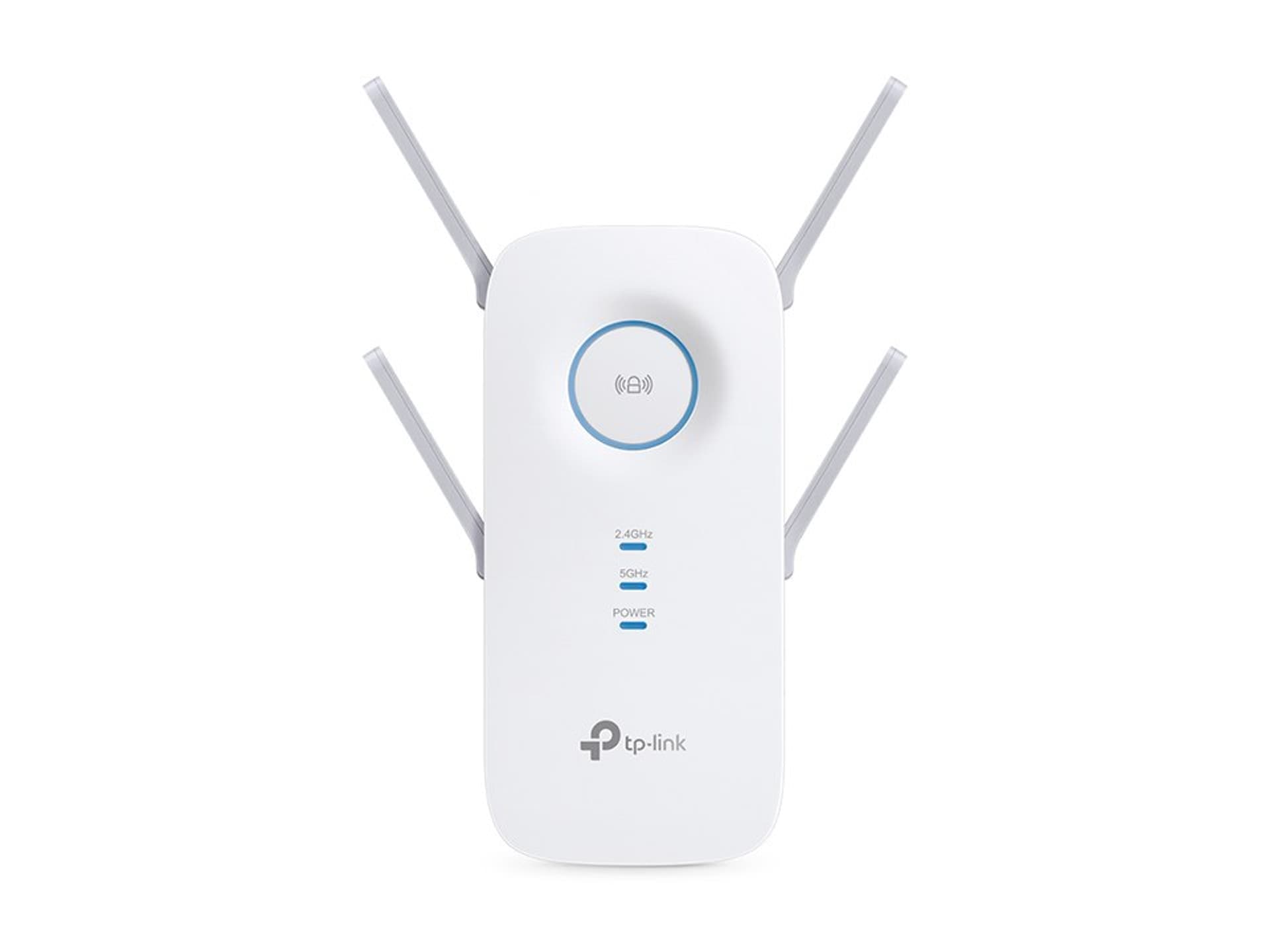 

TP-LINK AC2600 Wi-Fi Range Extender RE650 802.11ac, 2.4GHz/5GHz, 800+1733 Mbit/s, 10/100/1000 Mbit/s, Ethernet LAN (RJ-45) ports, Rj-45) port