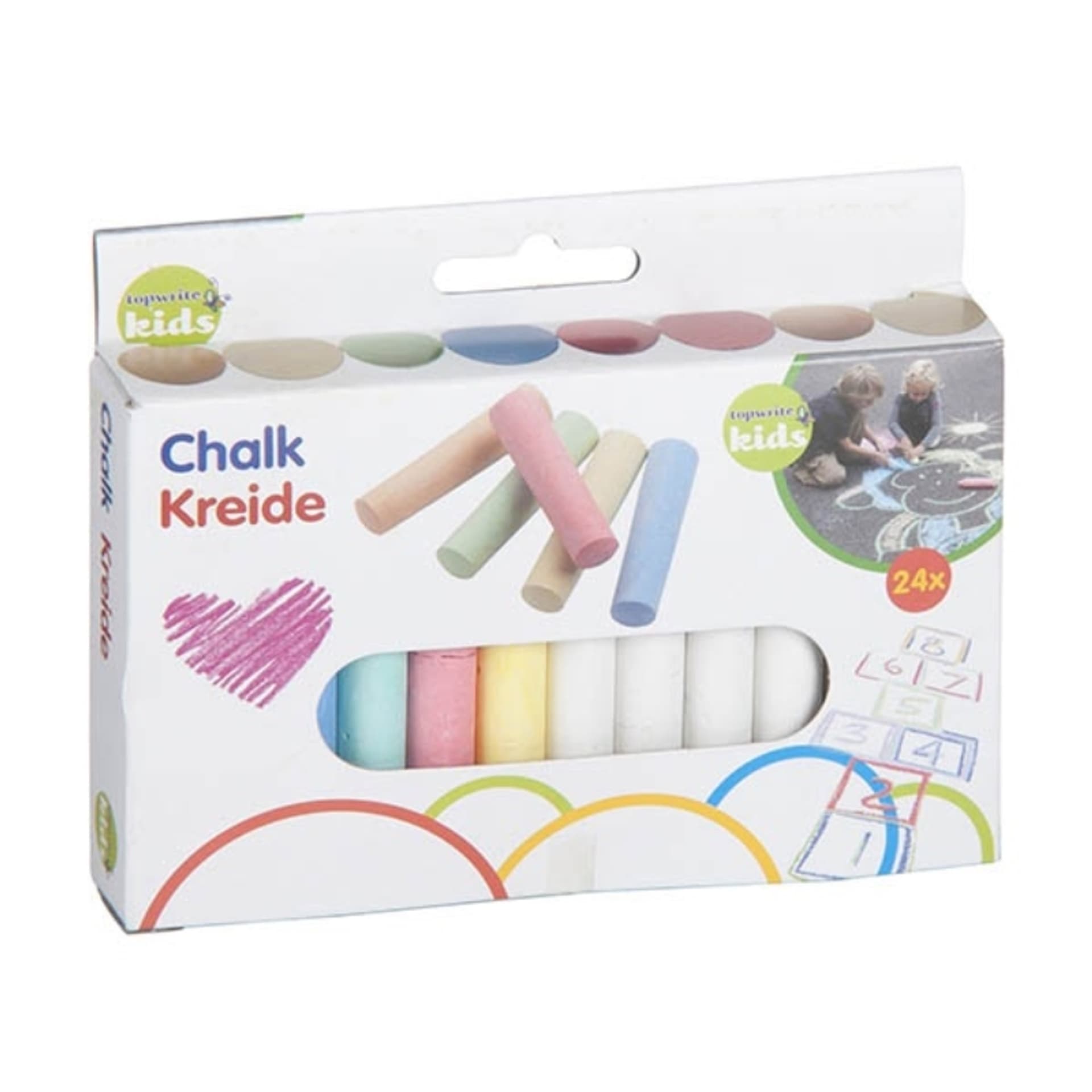 

Topwrite – Kolorowa kreda tablicowa / chodnikowa 24 szt