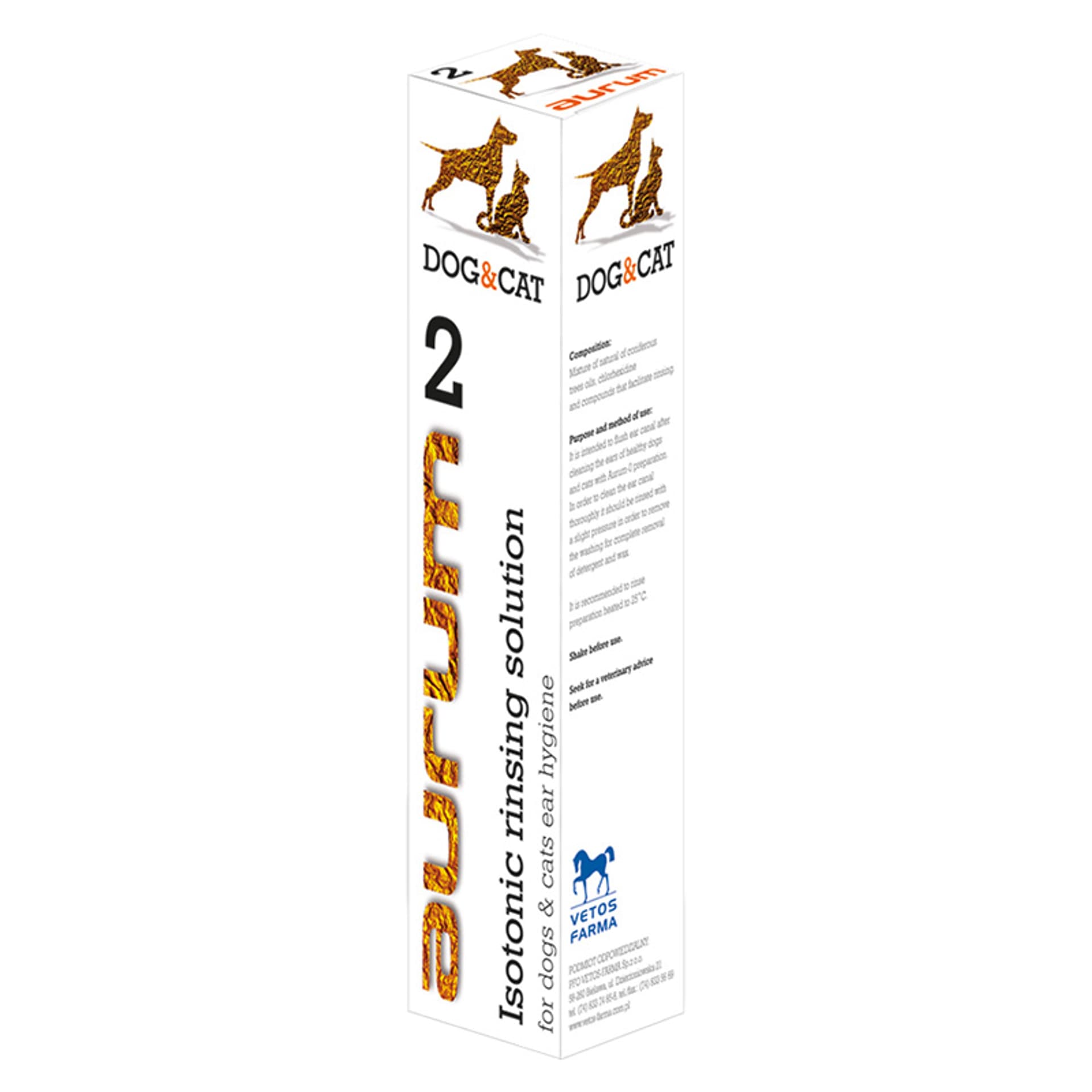 

AURUM 2 - Izotoniczna płukanka do higieny uszu psów i kotów 500ml