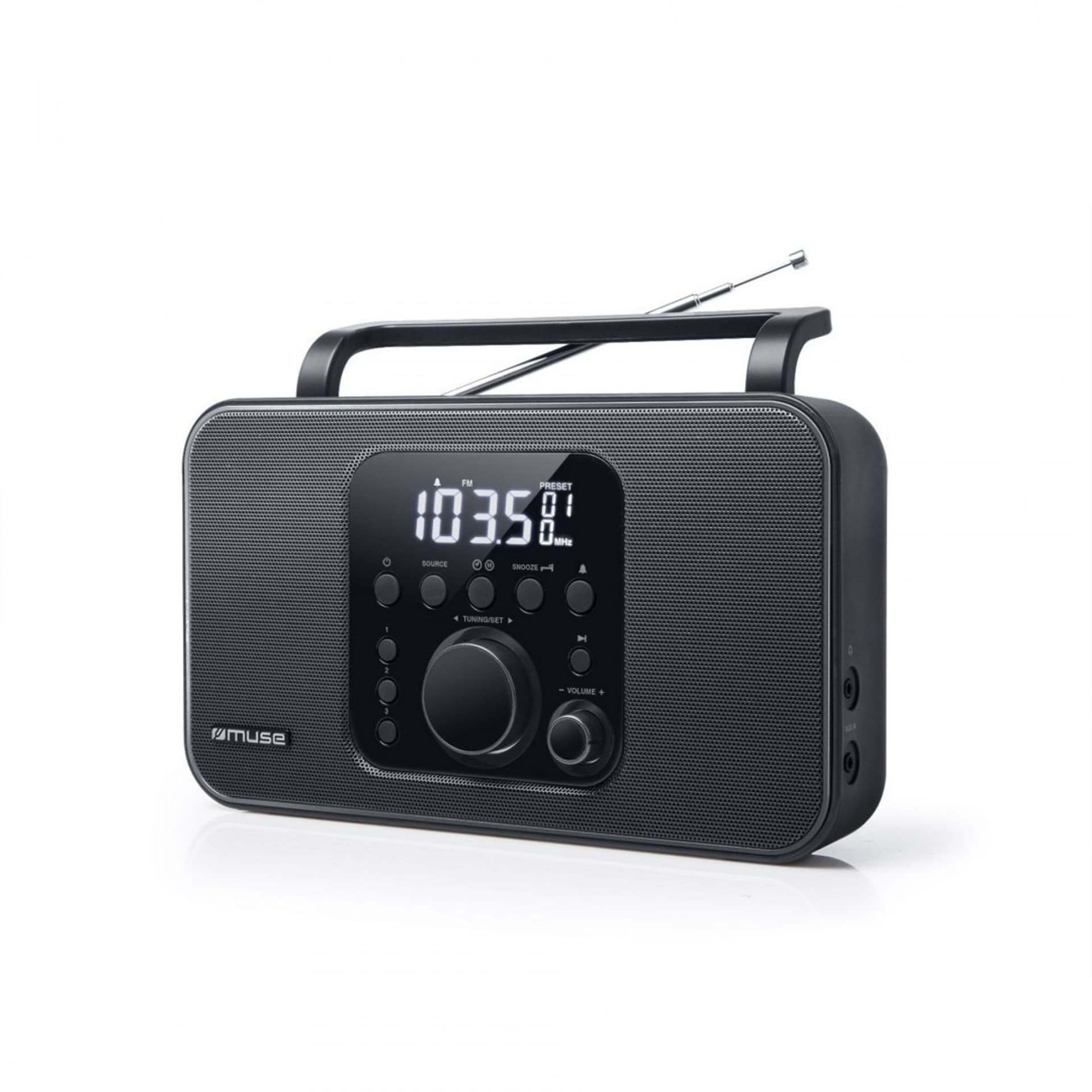 

Muse Radio M-091R Black, AUX in, Alarm function