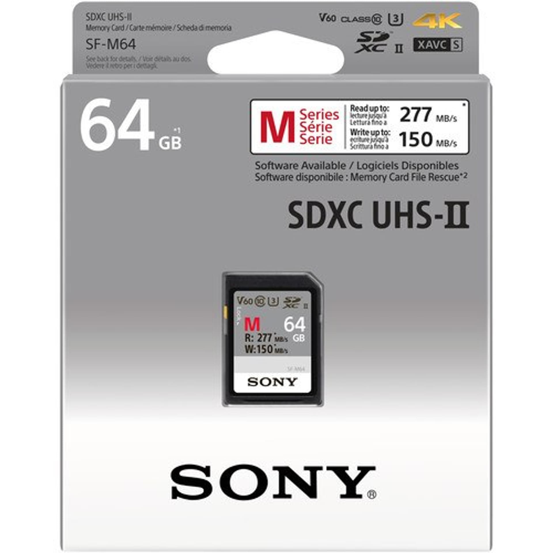 

Sony 64GB SF-M Series SDXC Class10 UHS-II U3 V60 Tough Memory Card