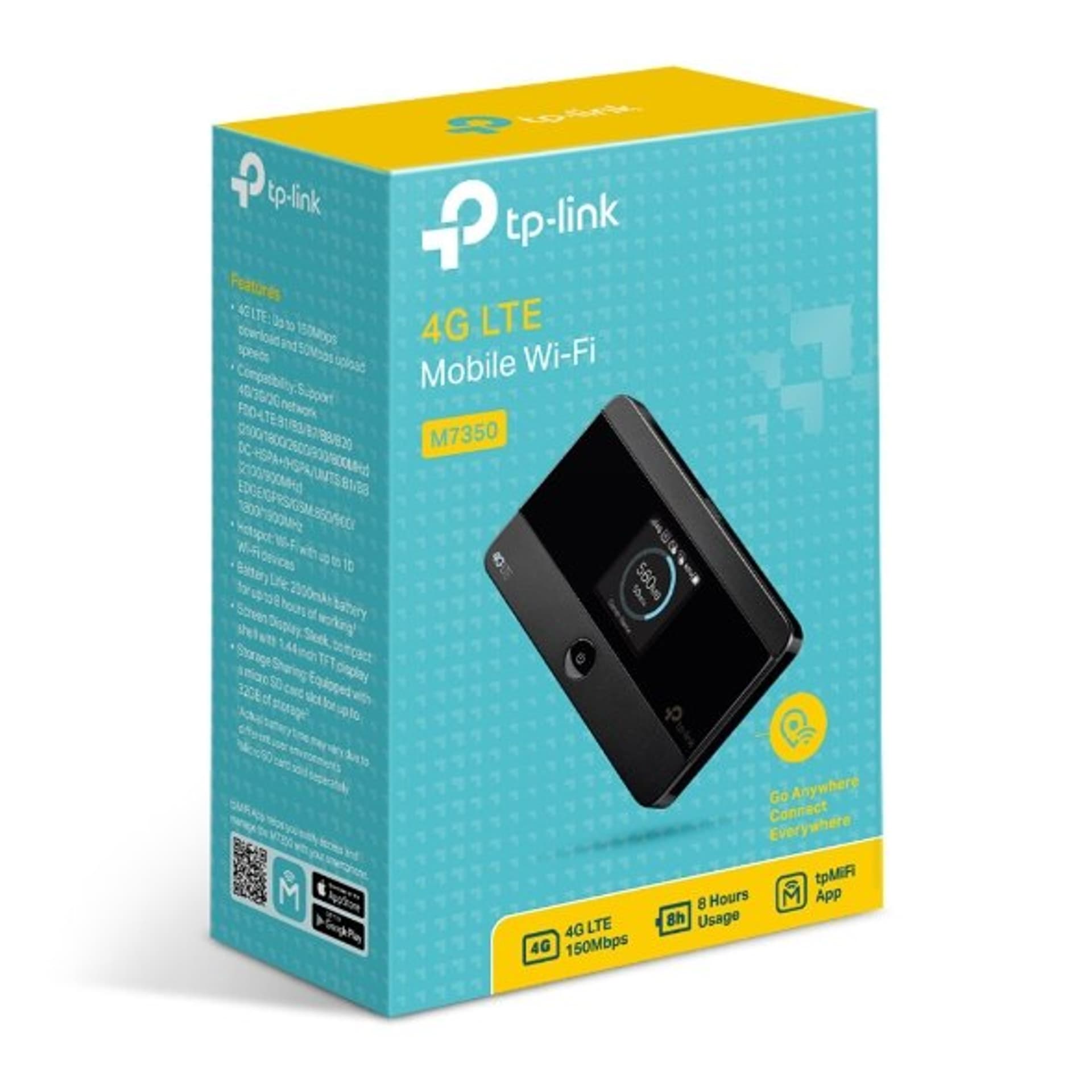 

TP-LINK 4G LTE Mobile M7350 802.11ac, Antenna type Internal, Micro SD Up to 32GB, 150Mbps/50Mbps speed,LTE cat 4