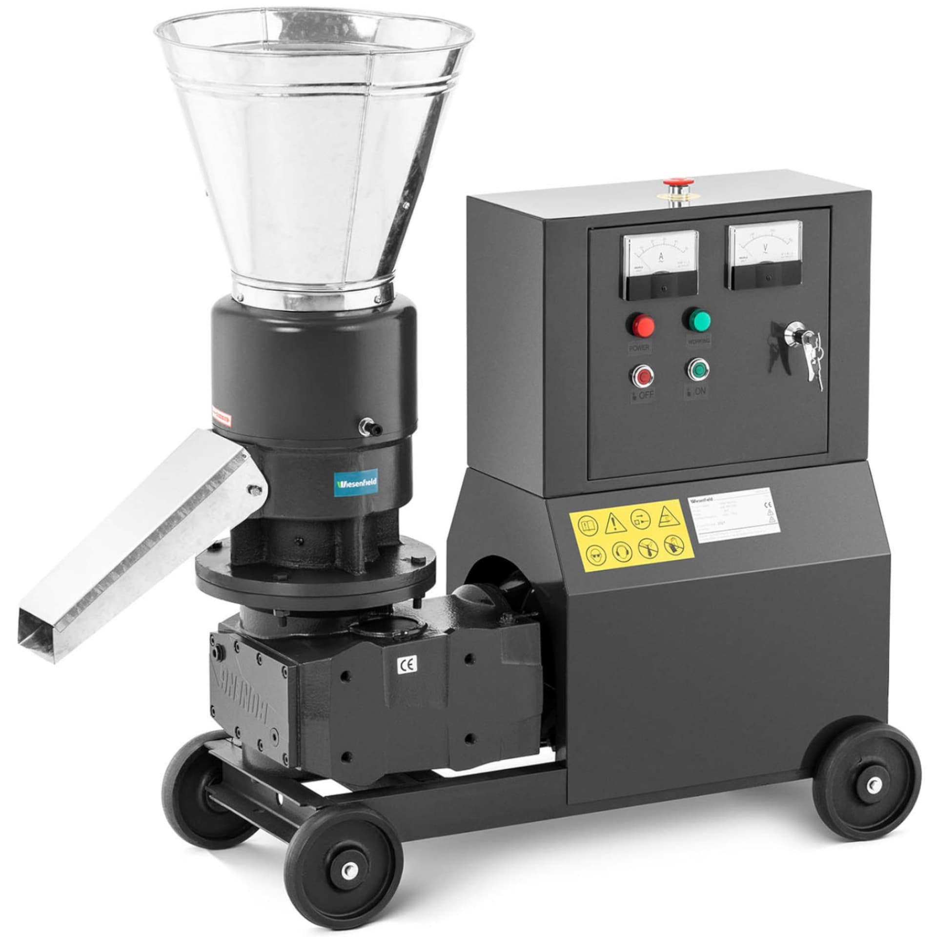 

Peleciarka granulator maszyna do pelletu trocin paszy mobilna 7.5 kW 400 V 200 kg/h śr. 229 mm