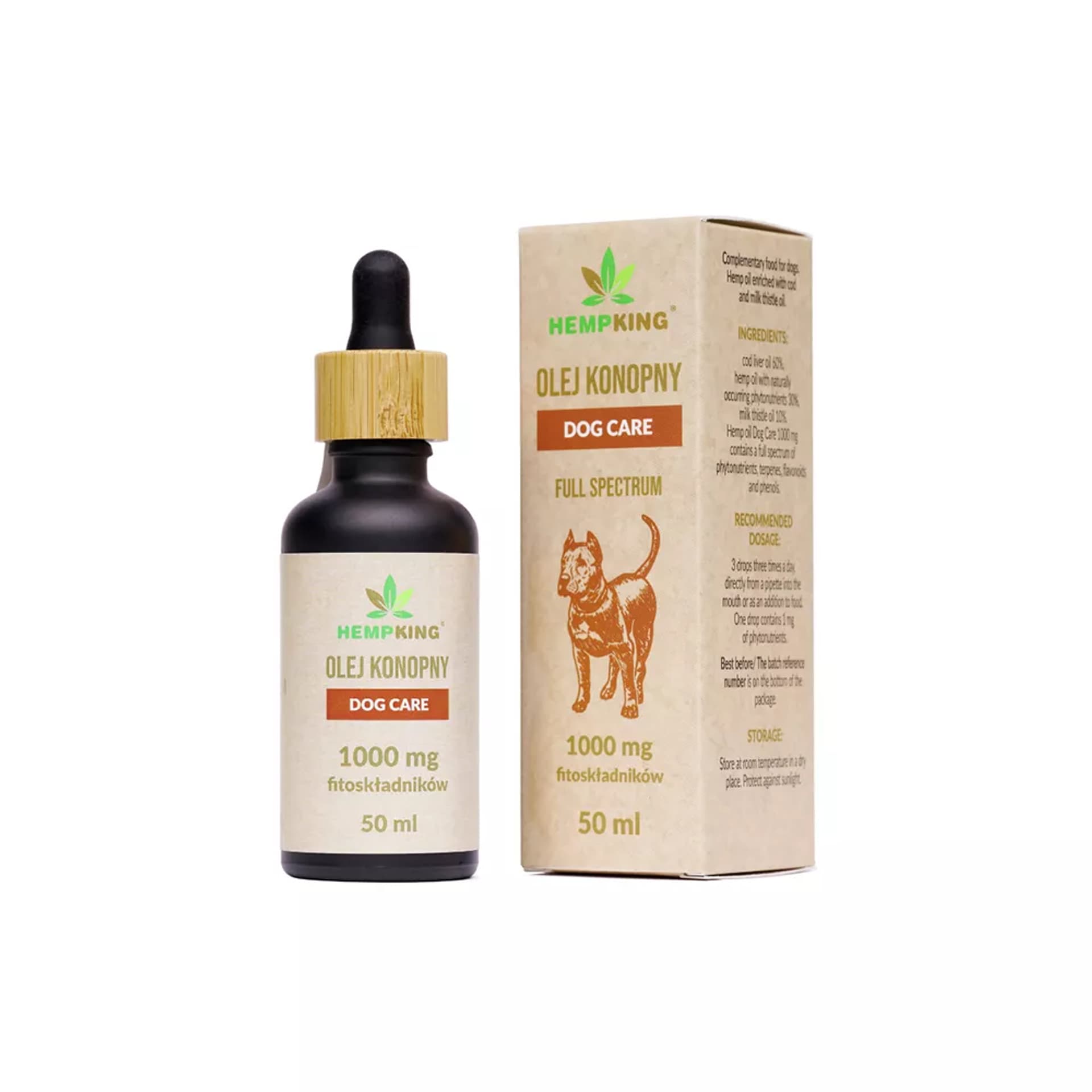 

HEMPKING Olej konopny wzbogacony olejem z dorsza i ostropestu DOG CARE 1000mg fitoskładników 50ml