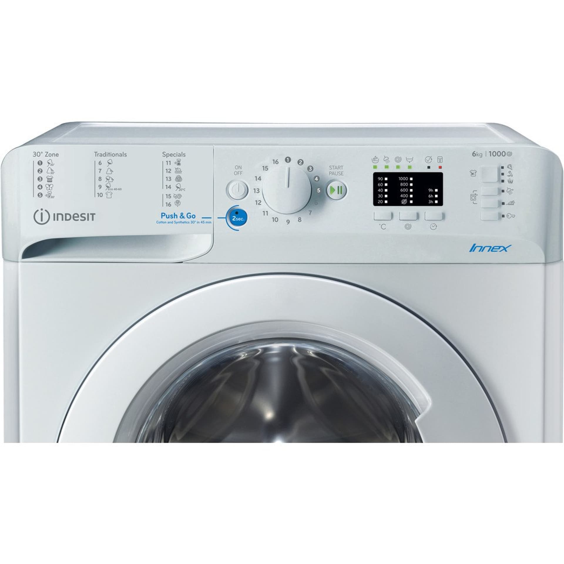 

INDESIT Washing machine BWSA 61051 W EU N Energy efficiency class F, Front loading, Washing capacity 6 kg, 1000 RPM, Depth 42.5