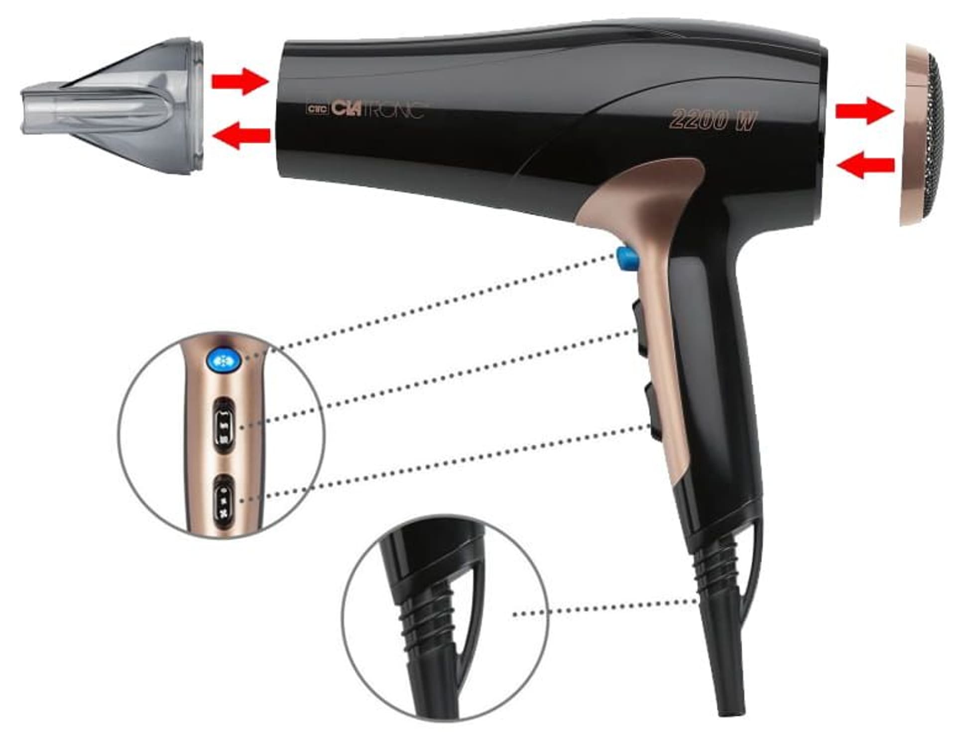

Suszarka do włosów Clatronic HT 3661