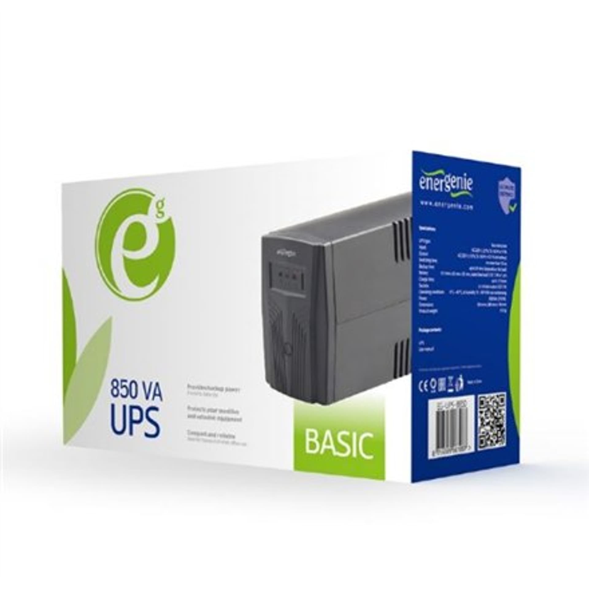 

EnerGenie EG-UPS-B850 "Basic 850" UPS, Shuko output sockets 850 VA, 510 W, 220V±25% V, AC 220V±10% V