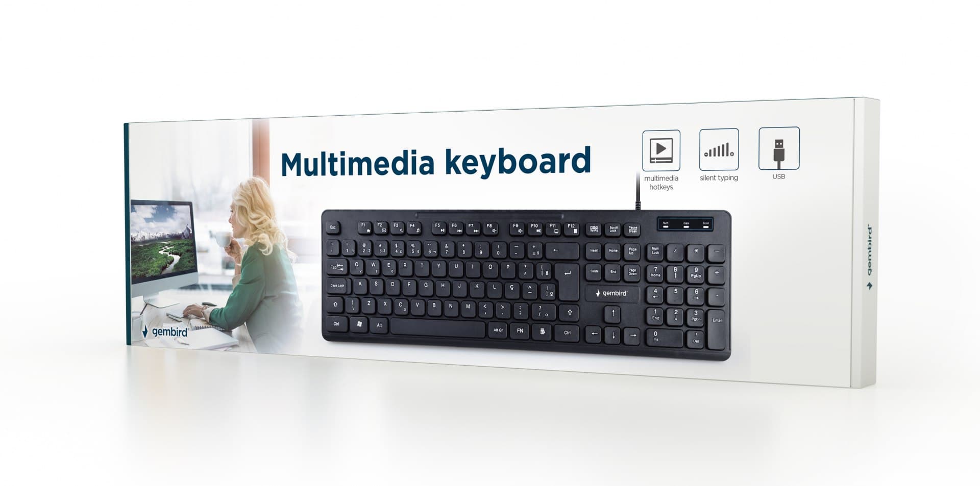 

Gembird Multimedia Keyboard KB-MCH-04 USB Keyboard, Wired, US, Black