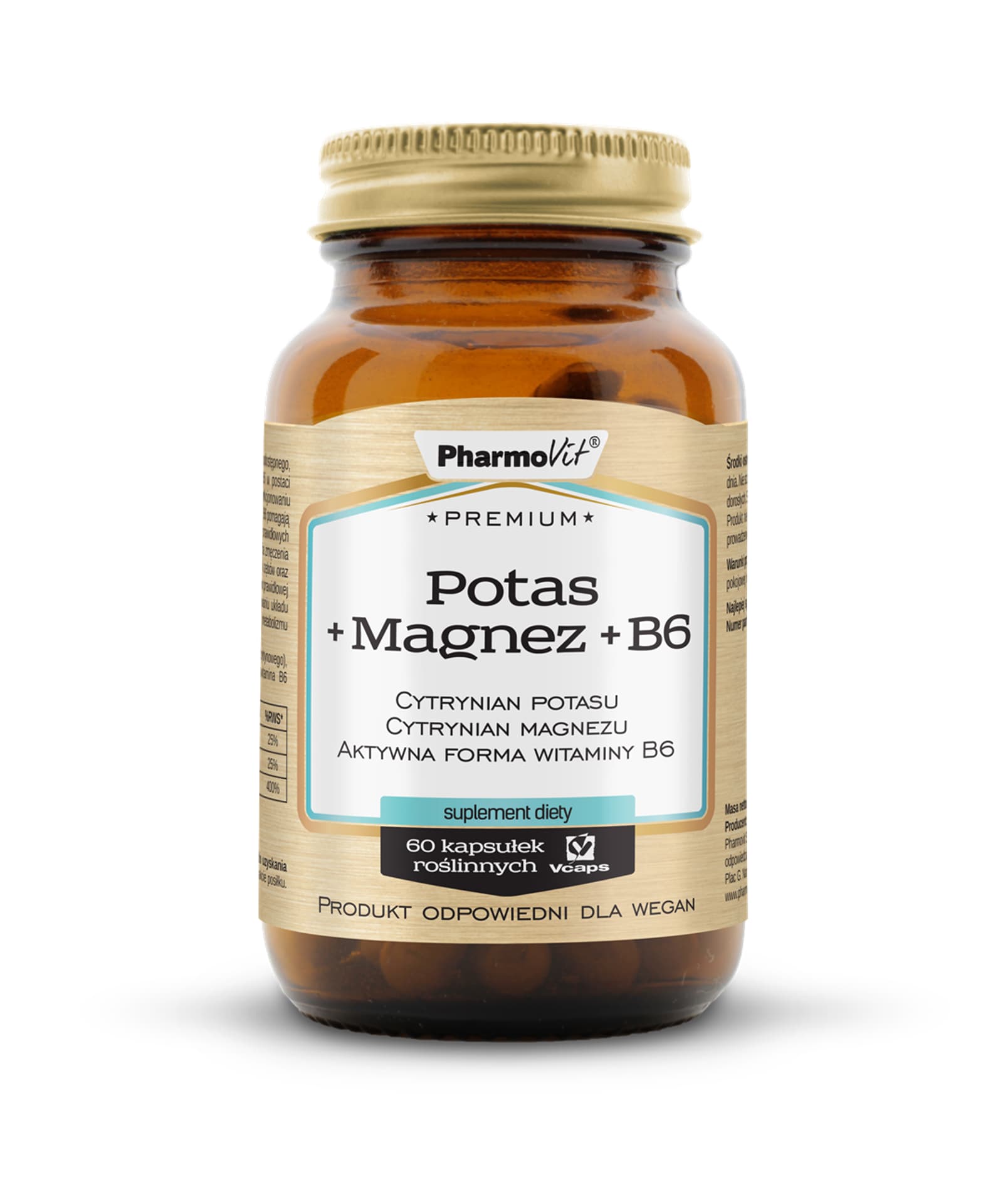 

Potas + Magnez + B6 60 kaps Vcaps®Premium Pharmovit