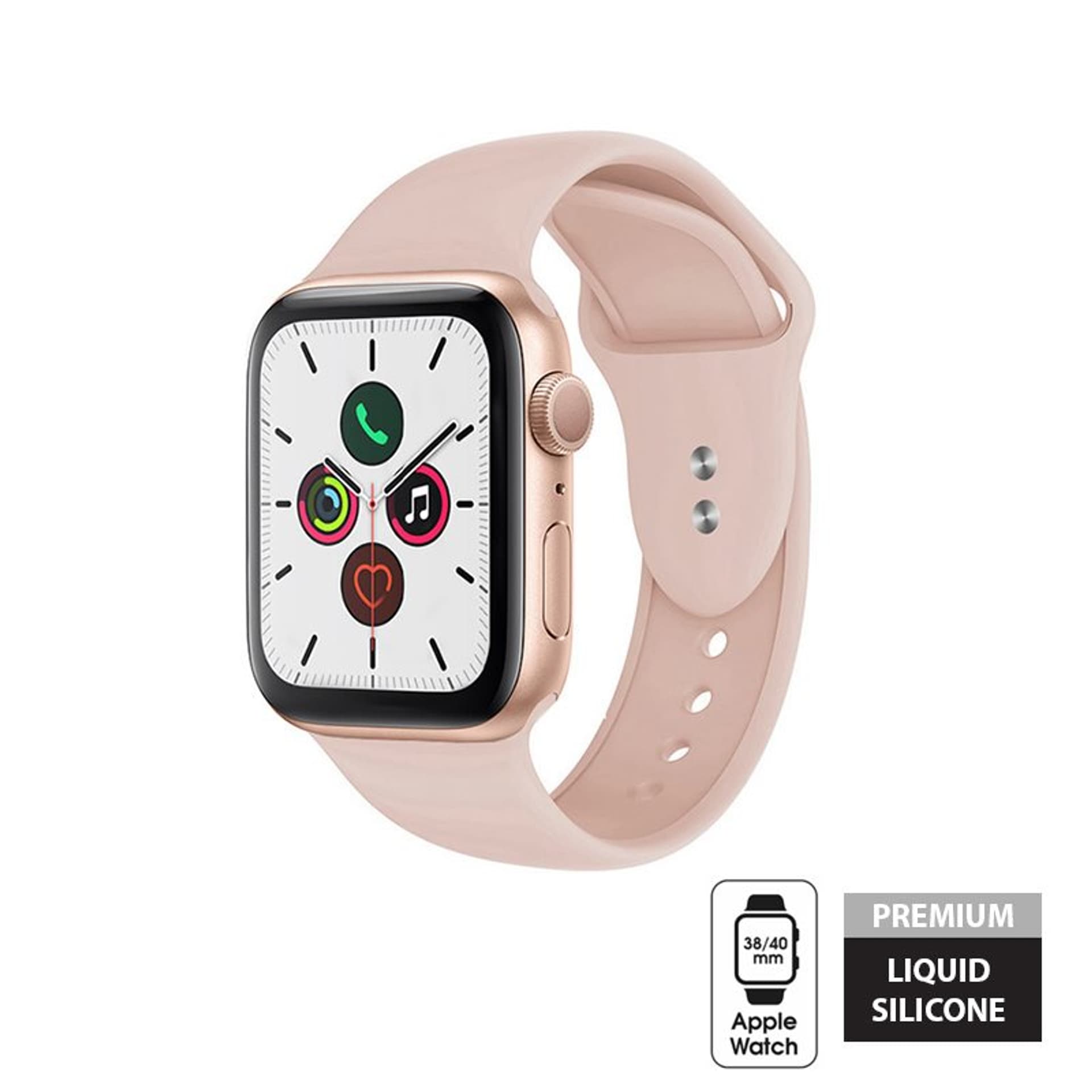 

Crong Liquid - Pasek do Apple Watch 38/40/41 mm (piaskowy róż)