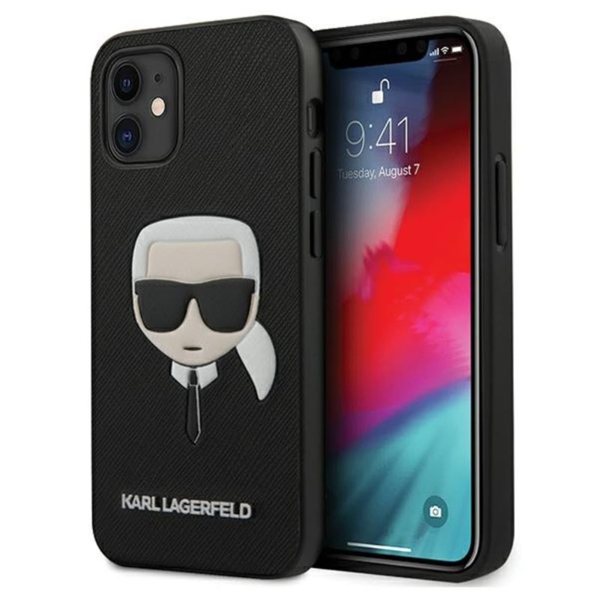 

Karl Lagerfeld Saffiano Ikonik Karl`s Head - Etui iPhone 12 / iPhone 12 Pro (czarny)