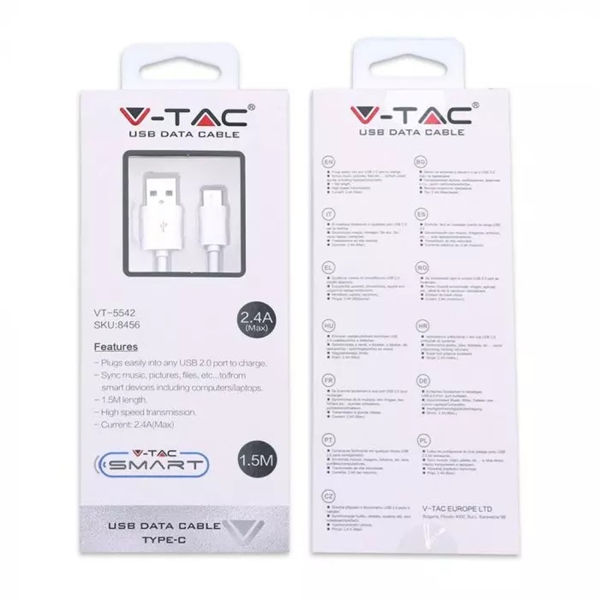 

Kabel USB M - USB TYP-C M 1,5M Biały