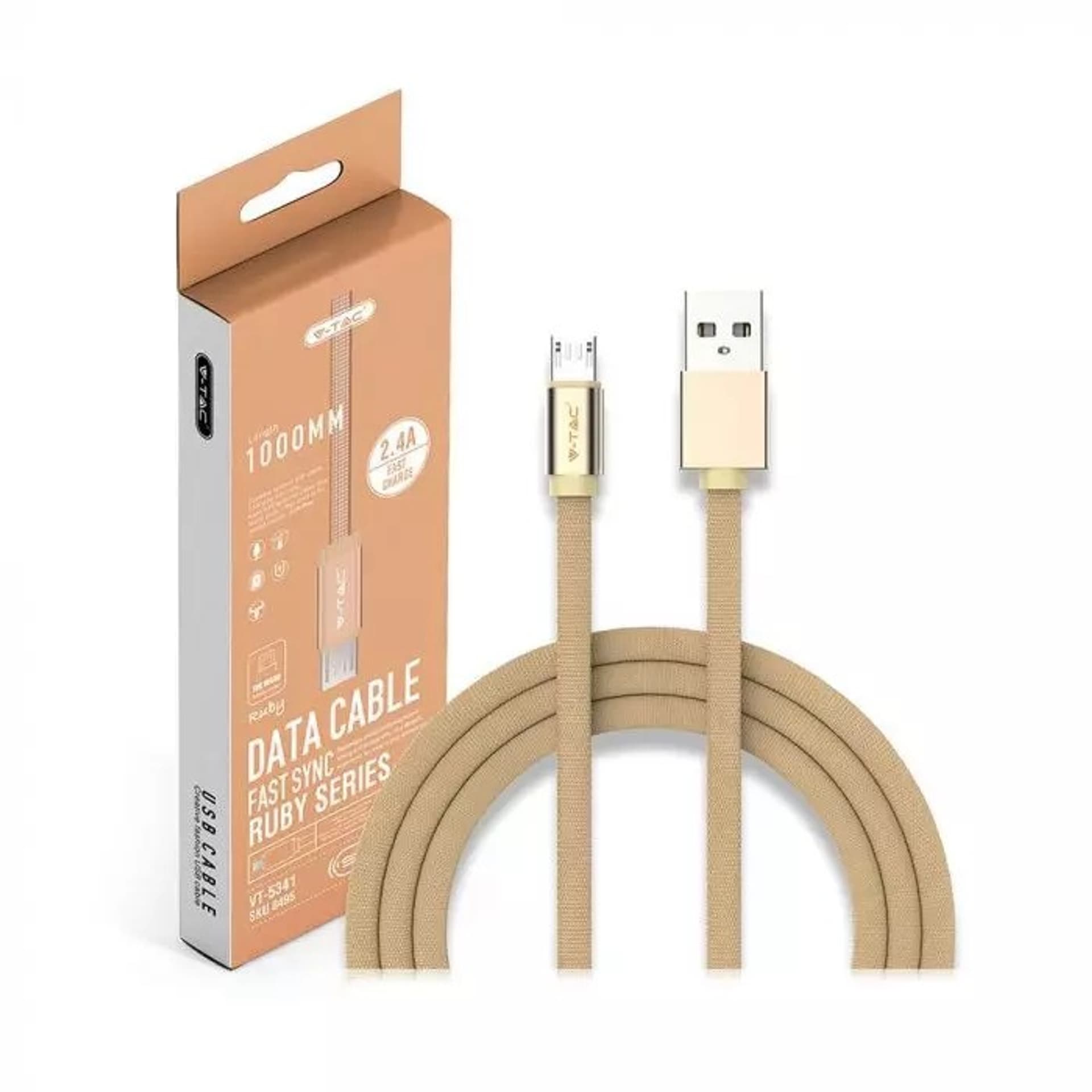 

Kabel USB M - microUSB M 1M 2.4A