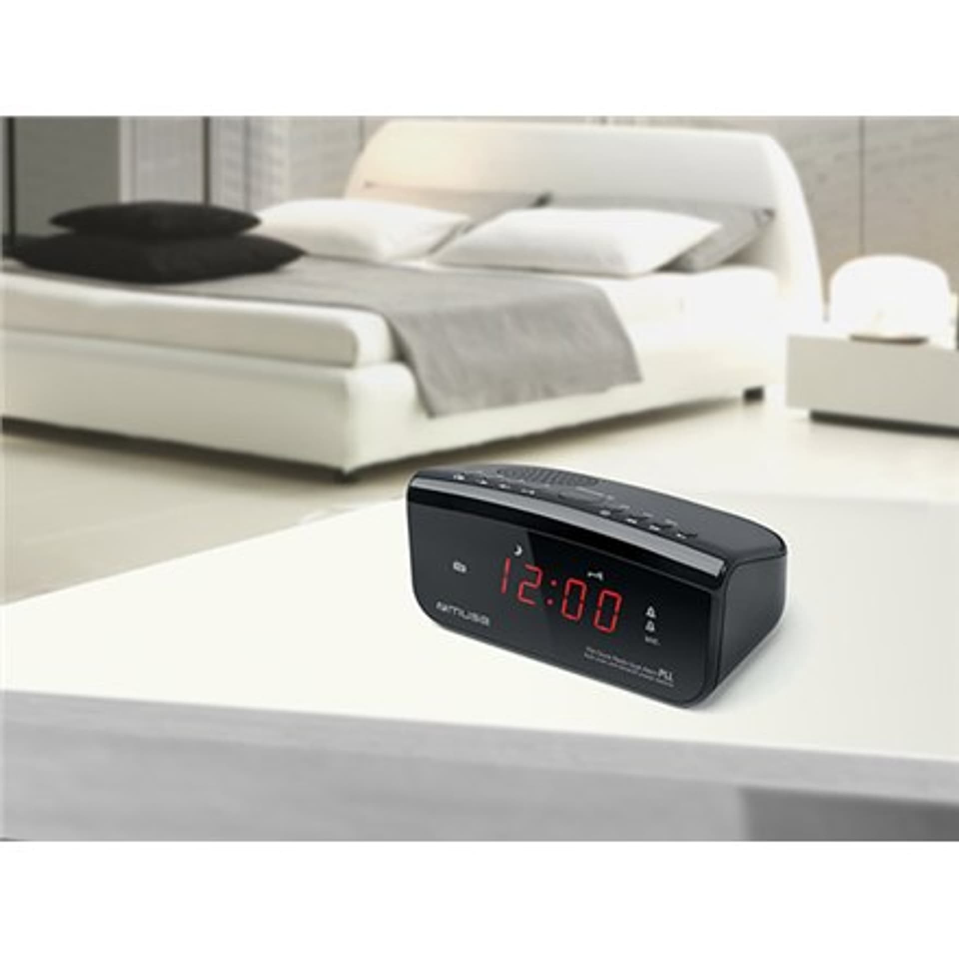 

Muse Clock radio PLL M-12CR Black, Alarm function