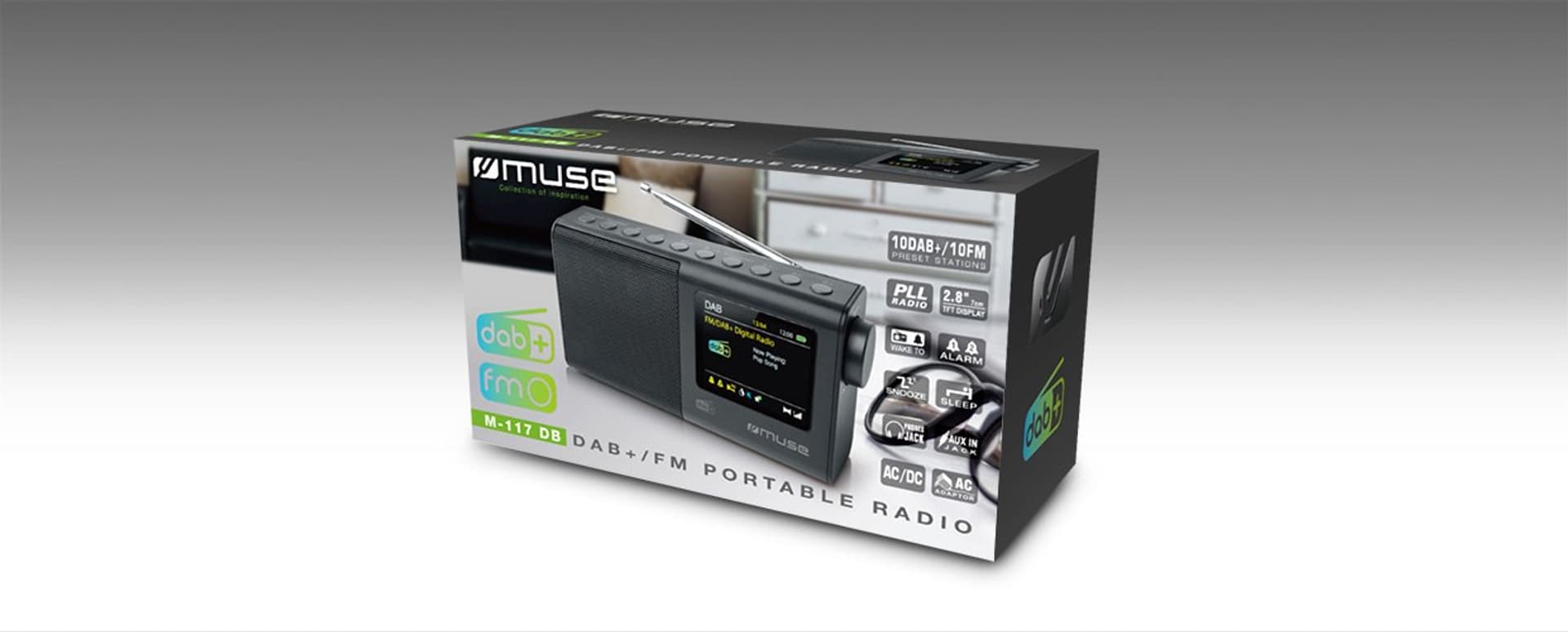 

Muse Portable Radio M-117 DB przenośne, czarne, FM, DAB/DAB+