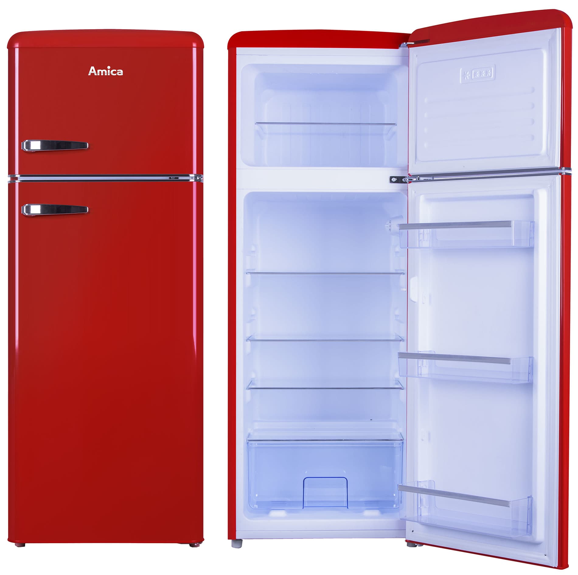 

Lodówka Amica RETRO KGC15630R (550mm x 1440mm x 615 mm; 164 l; Klasa A++; kolor czerwony)