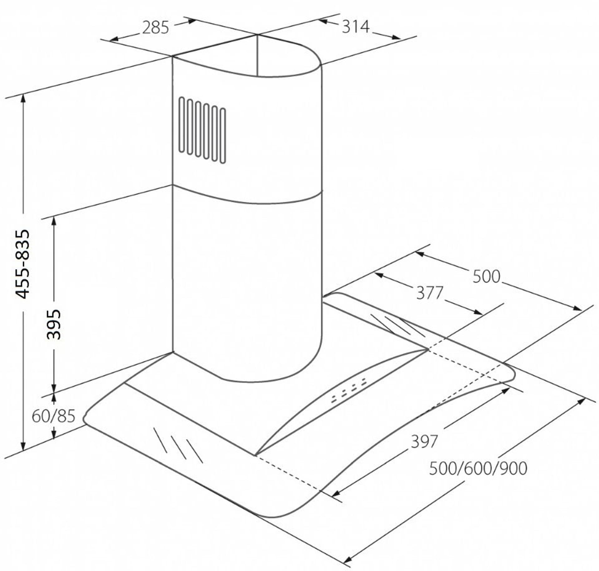 

Okap kominowy AKPO WK-6 LARGO 60 INOX (650 m3/h; kolor inox)