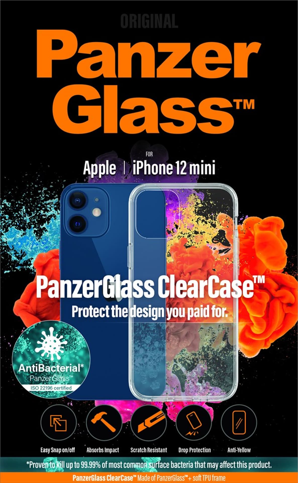 

PANZERGLASS ETUI DO IPHONE 12 MINI ANTYBAKTERYJNE 0248