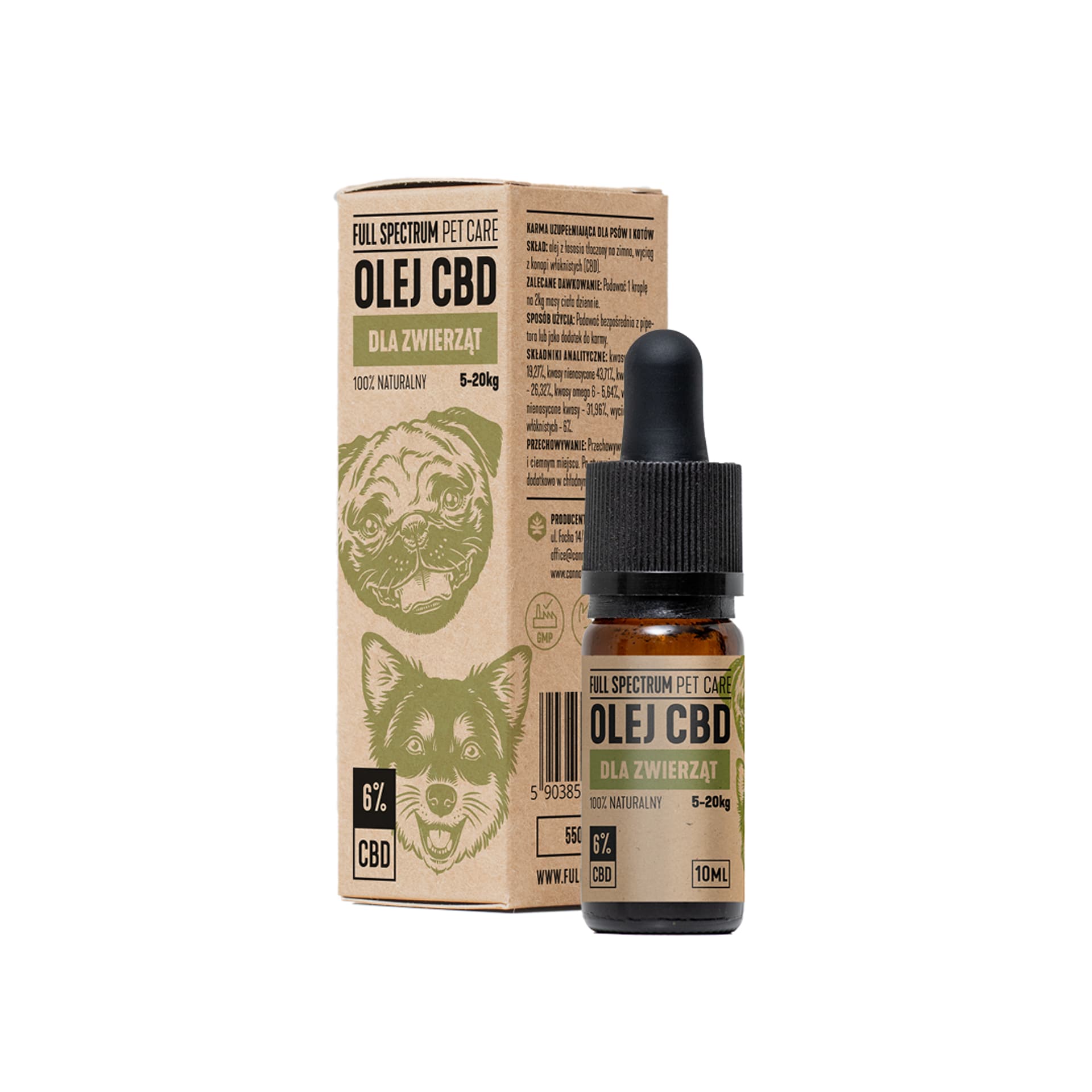 

FULL SPECTRUM olejek CBD dla zwierząt - 6% olej łososiowy 10ml