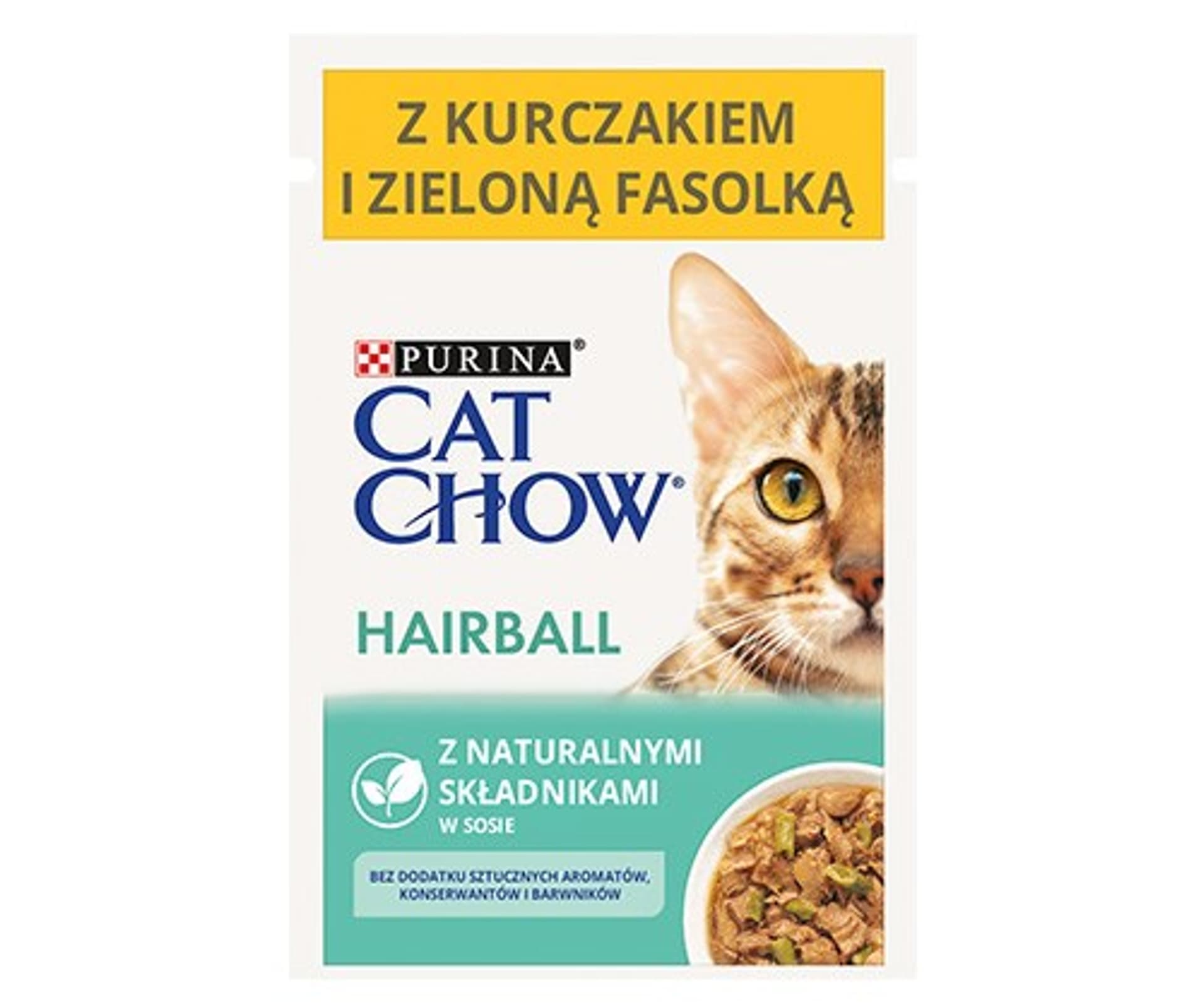 

PURINA CAT CHOW HAIRBALL Kurczak z zieloną fasolką 85g