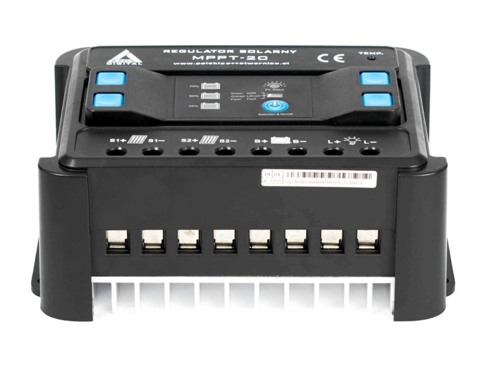 

Solarny regulator ładowania MPPT 12/24 - 20A