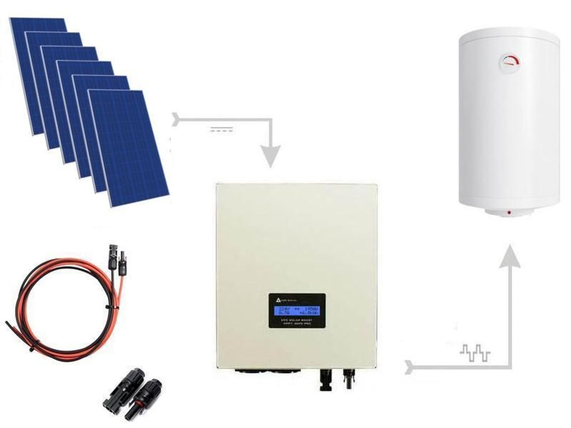 

Zestaw solarny 2500W do grzania wody: Przetwornica ECO Solar Boost PRO 3,5kW+6x Panel solarny+2x Kabel solarny+Złącza MC4