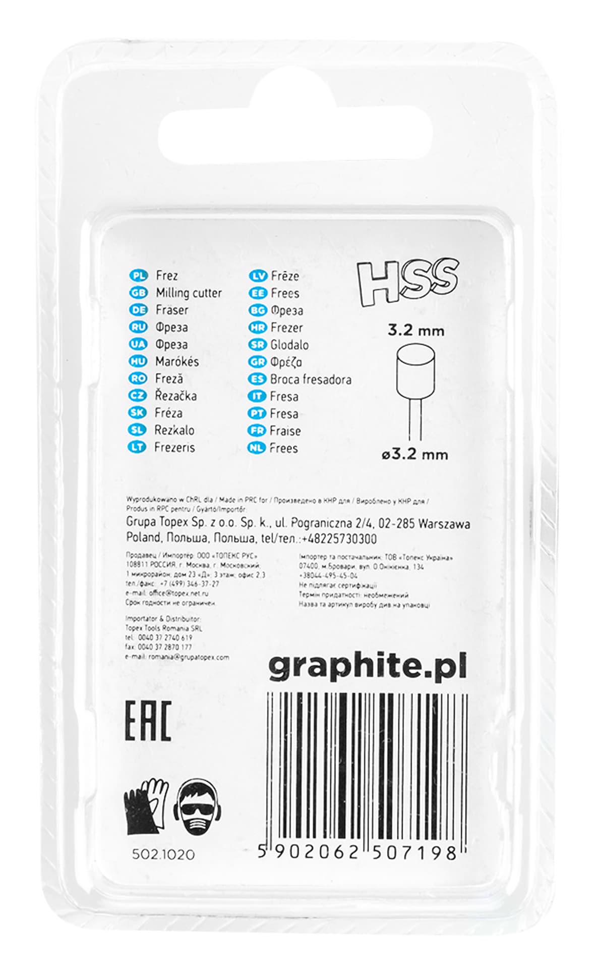 

Frez HSS walec 3.2 mm, trzpień 3.2 mm, 2 szt.