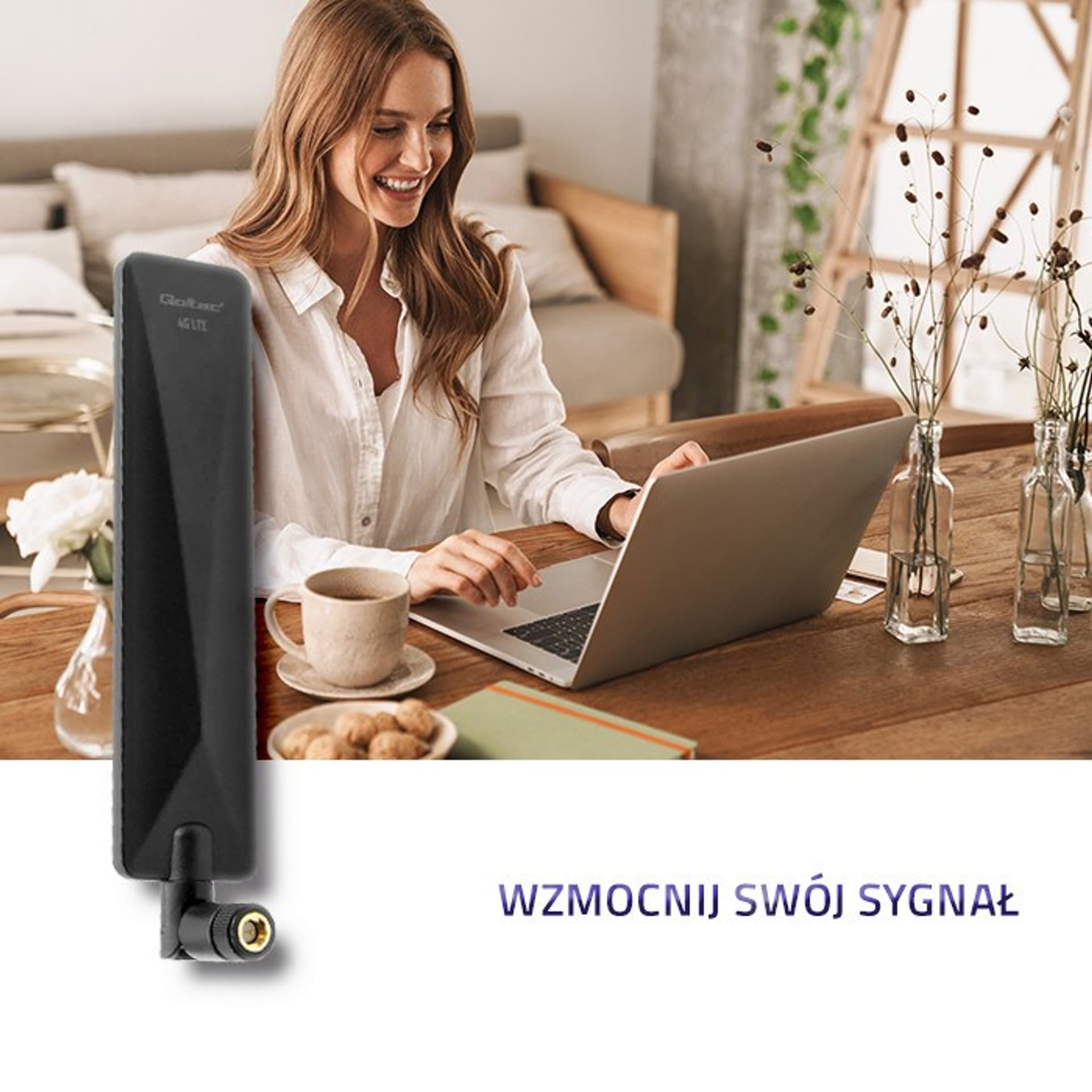 

Qoltec Antena 4G LTE dookólna 7dBi Wewnętrzna