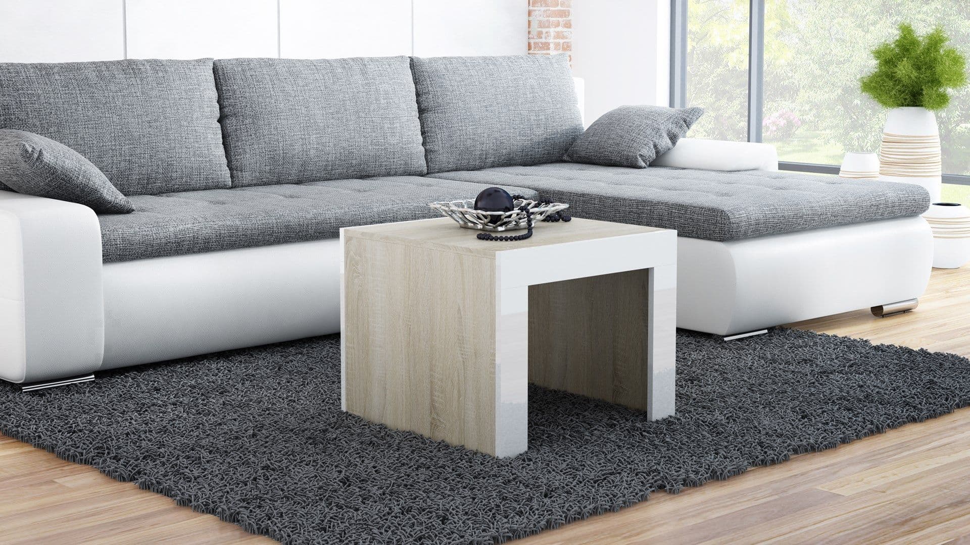 

Stolik/ława TESS 60 sonoma/ biały połysk