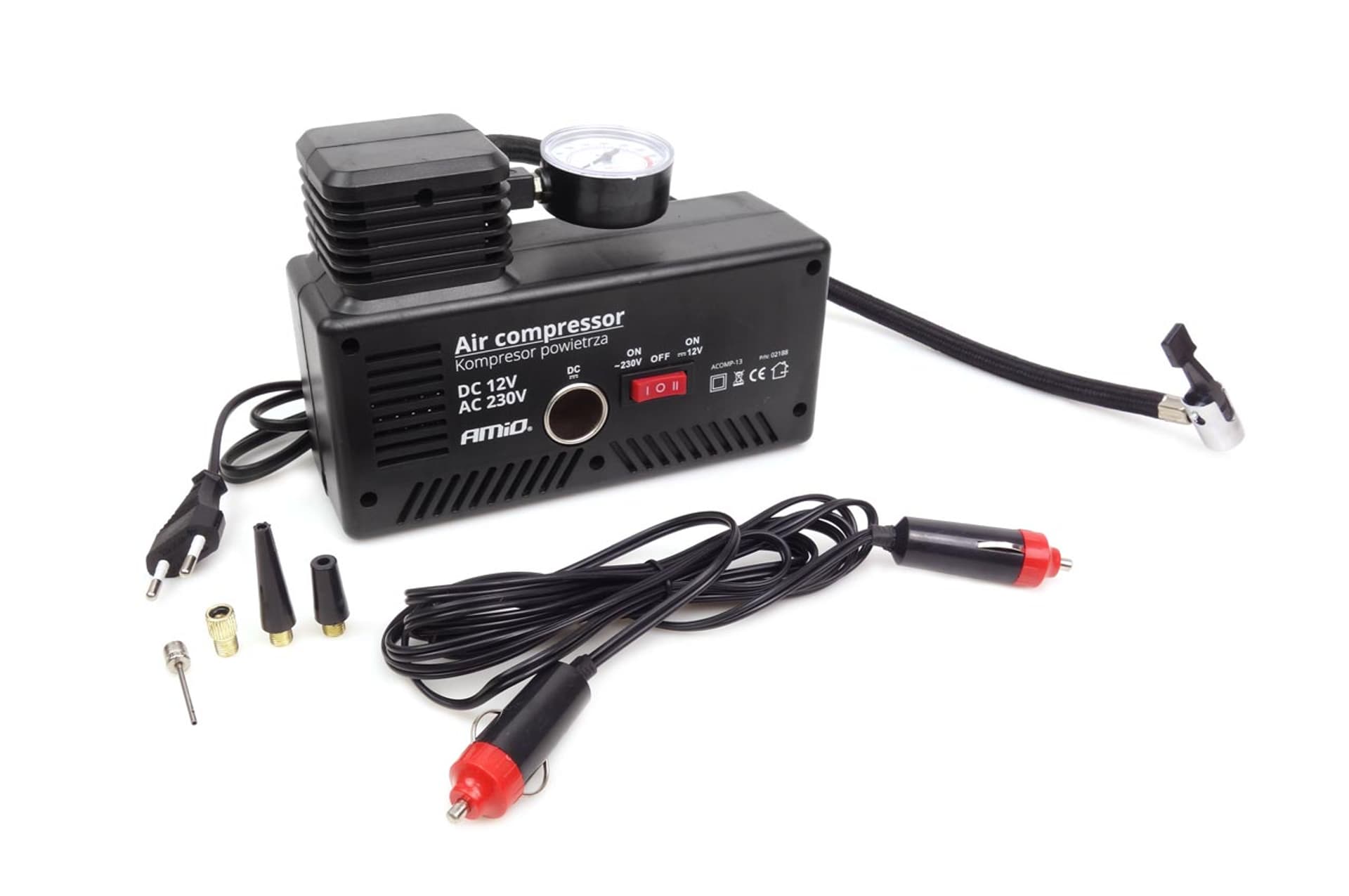 

Kompresor samochodowy pompka 12v 230v acomp-13 amio-02188