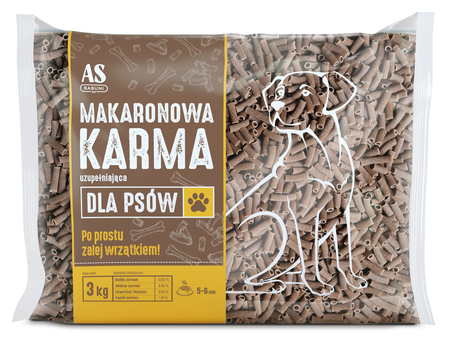 

AS BABUNI Makaronowa karma dla psów 3kg