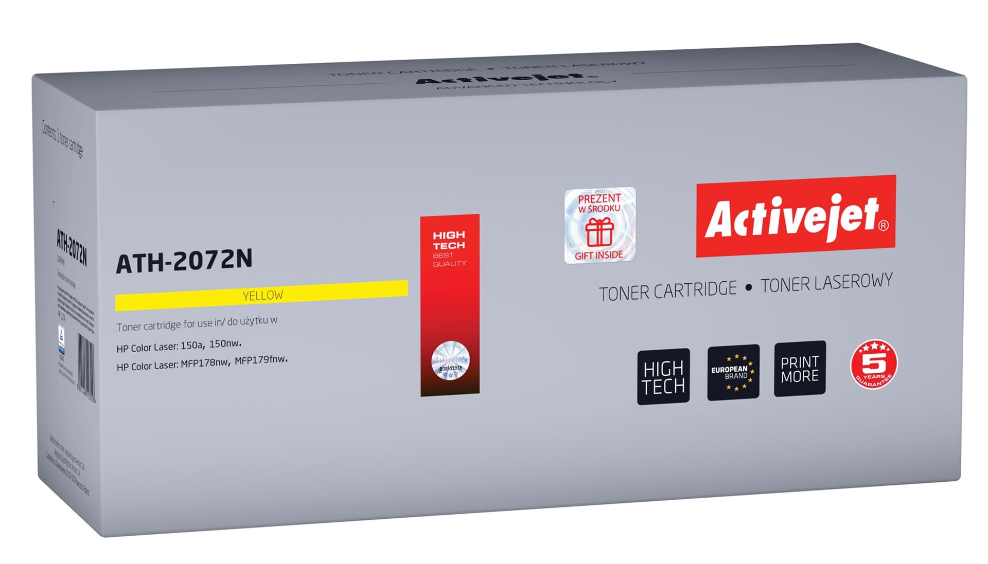 

Toner Activejet ATH-2072N (zamiennik HP 117A 2072A; Supreme; 700 stron; żółty)