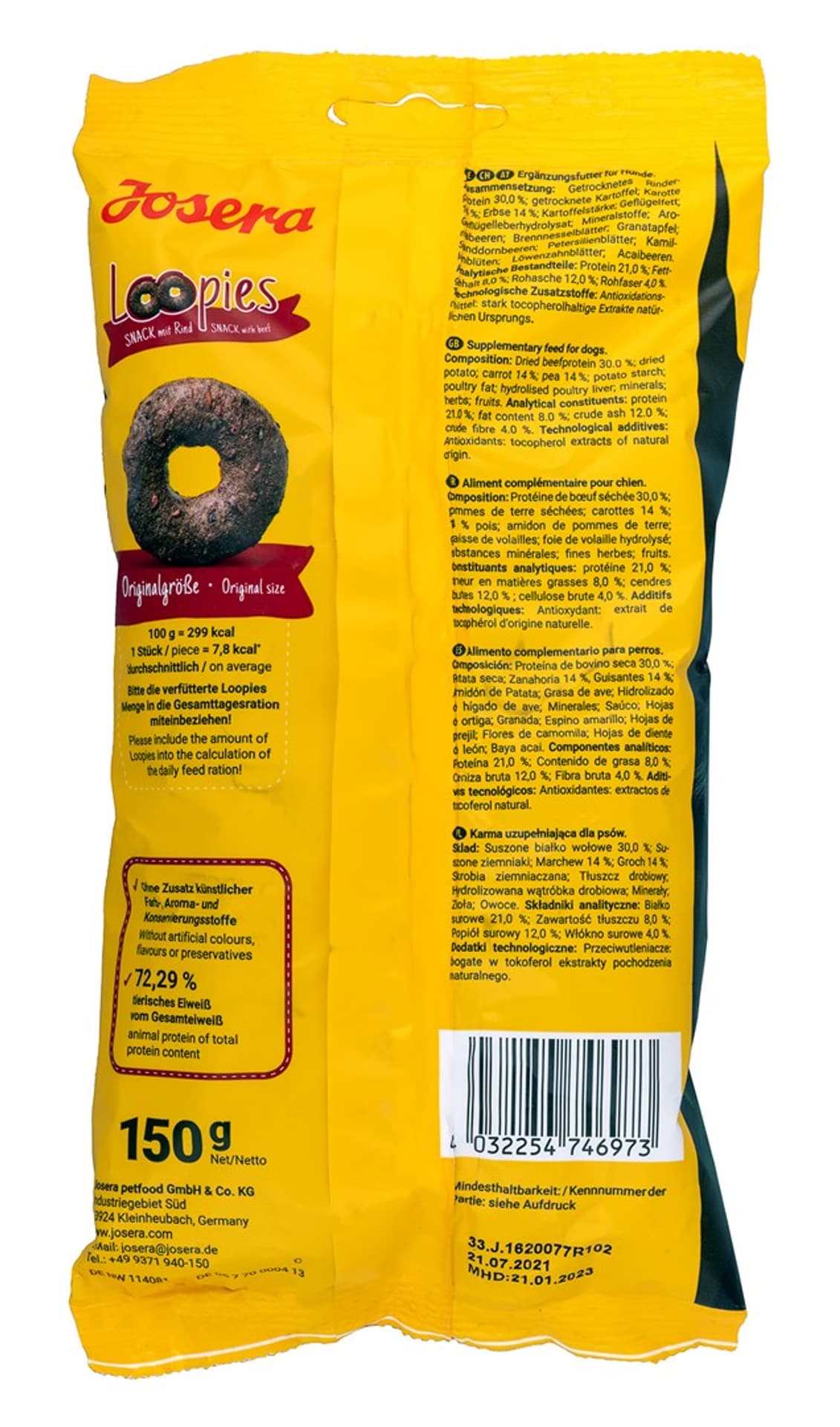 

JOSERA Loopies Rind - przysmak dla psa z wołowiną - 150g