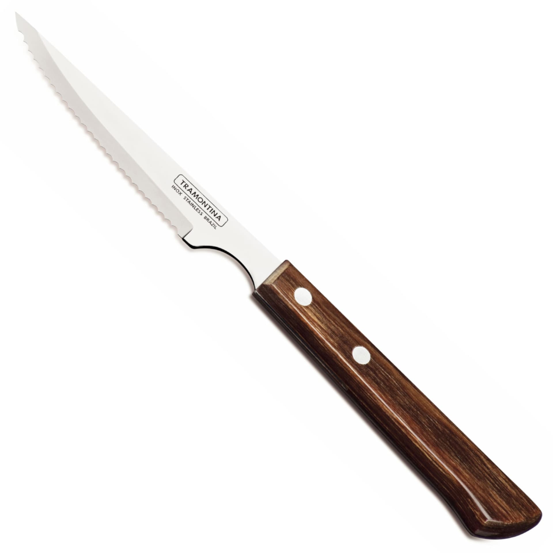 

Nóż do steków ząbkowany nierdzewny Churrasco Spanish Style 6 szt. dł. 220 mm brązowy