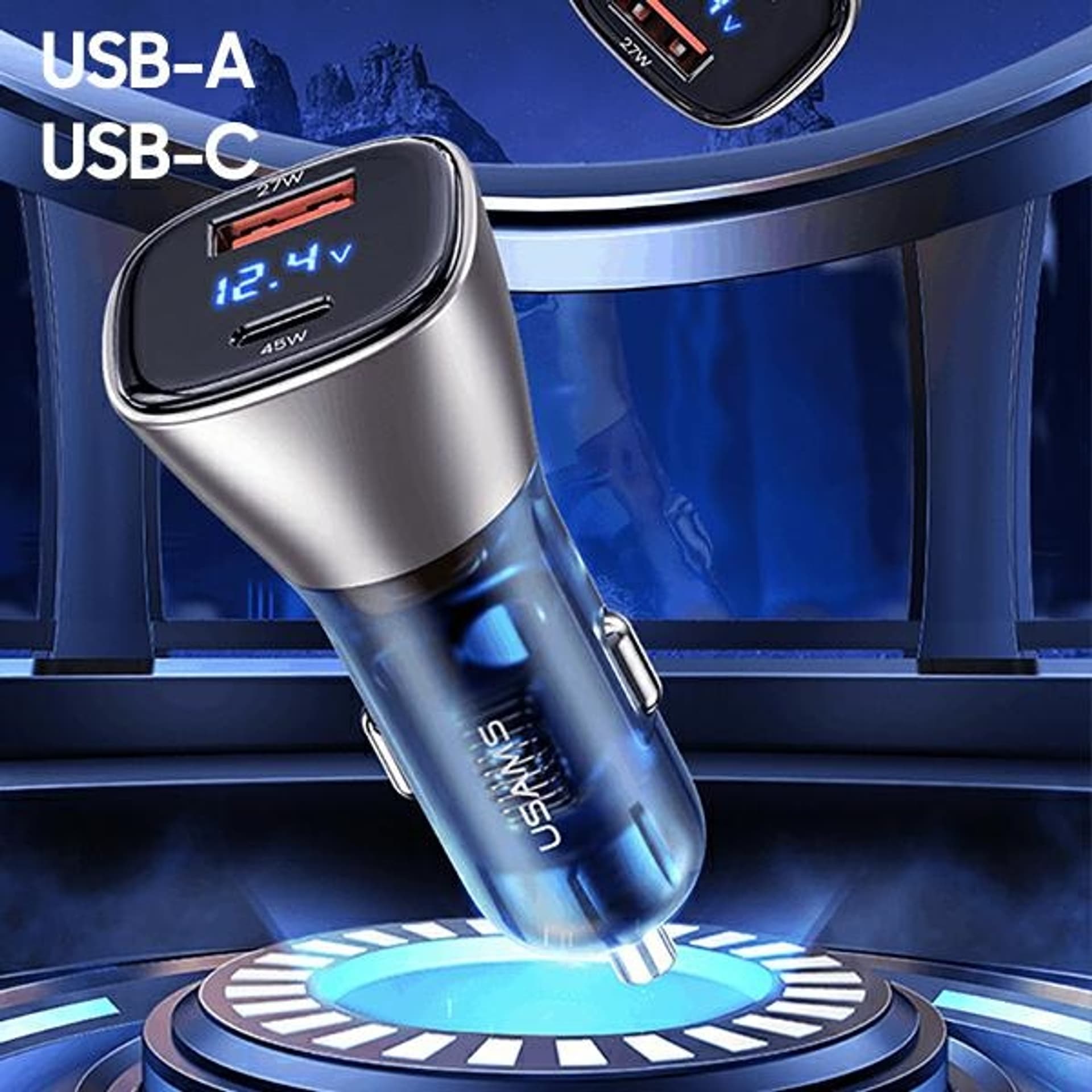 

USAMS Ład. sam. C29 72W USB-A/USB-C Fast Charge jasno złoty/light gold CC155CC01 (US-CC155)
