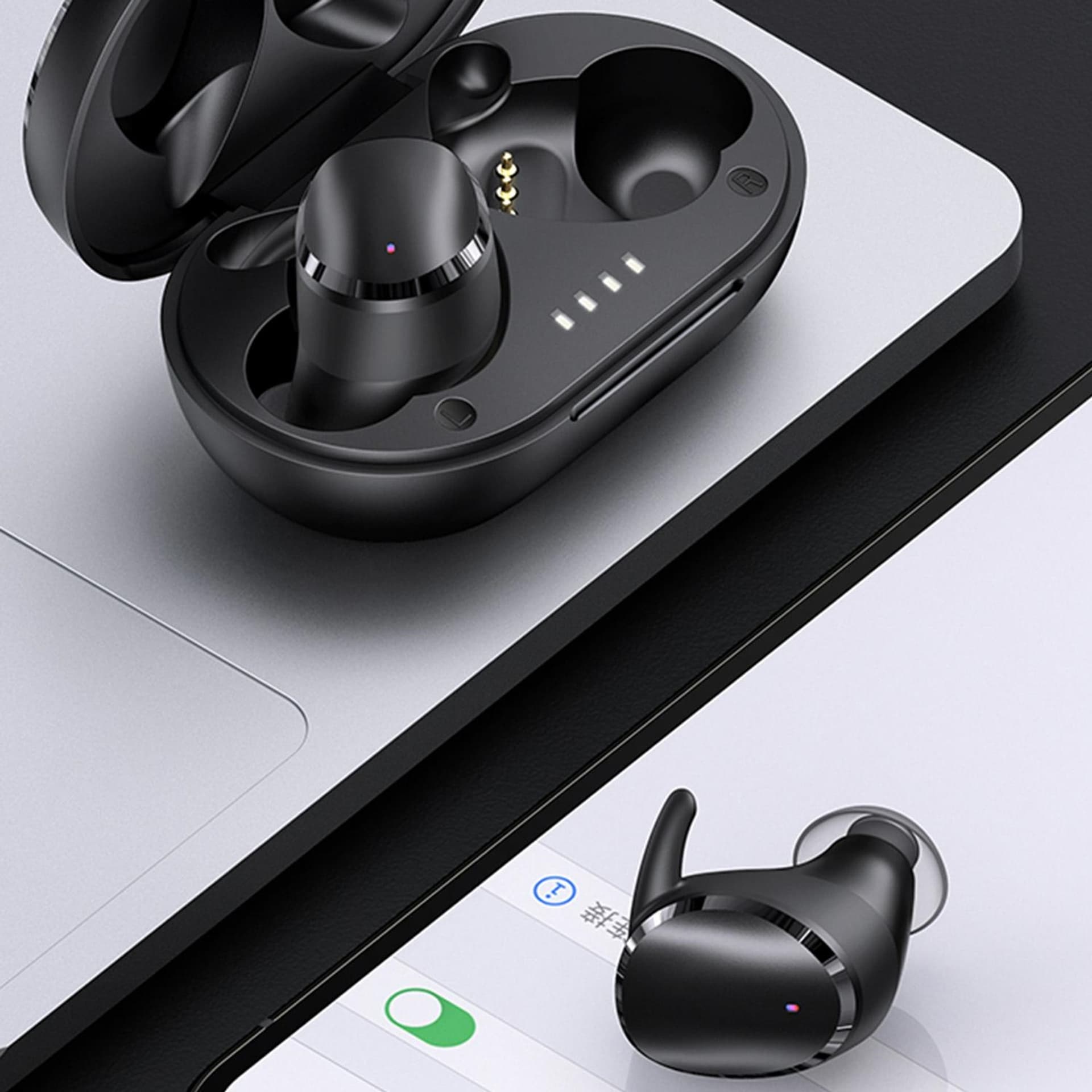 

USAMS Słuchawki Bluetooth 5.0 TWS LX Series Dual mic bezprzewodowe czarny/black BHULX01