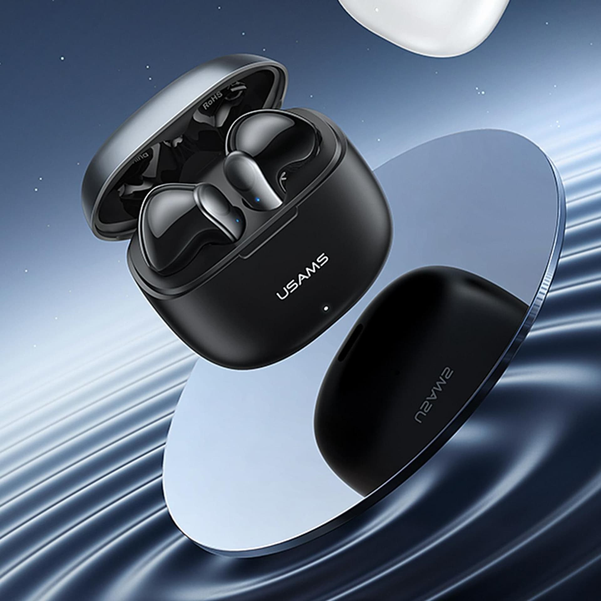 

USAMS Słuchawki Bluetooth 5.1 TWS XH Series Dual mic bezprzewodowe czarny/black BHUXH01