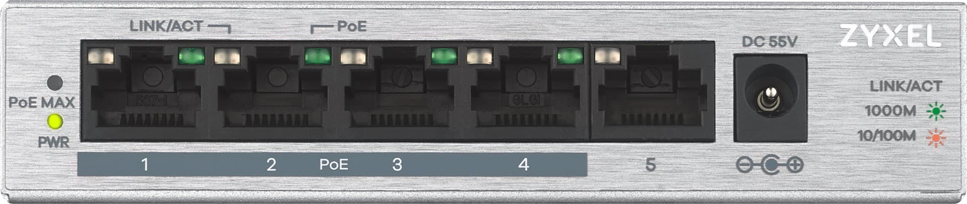 

Switch PoE ZyXEL GS1005HP-EU0101F (5x 10/100/1000Mbps)