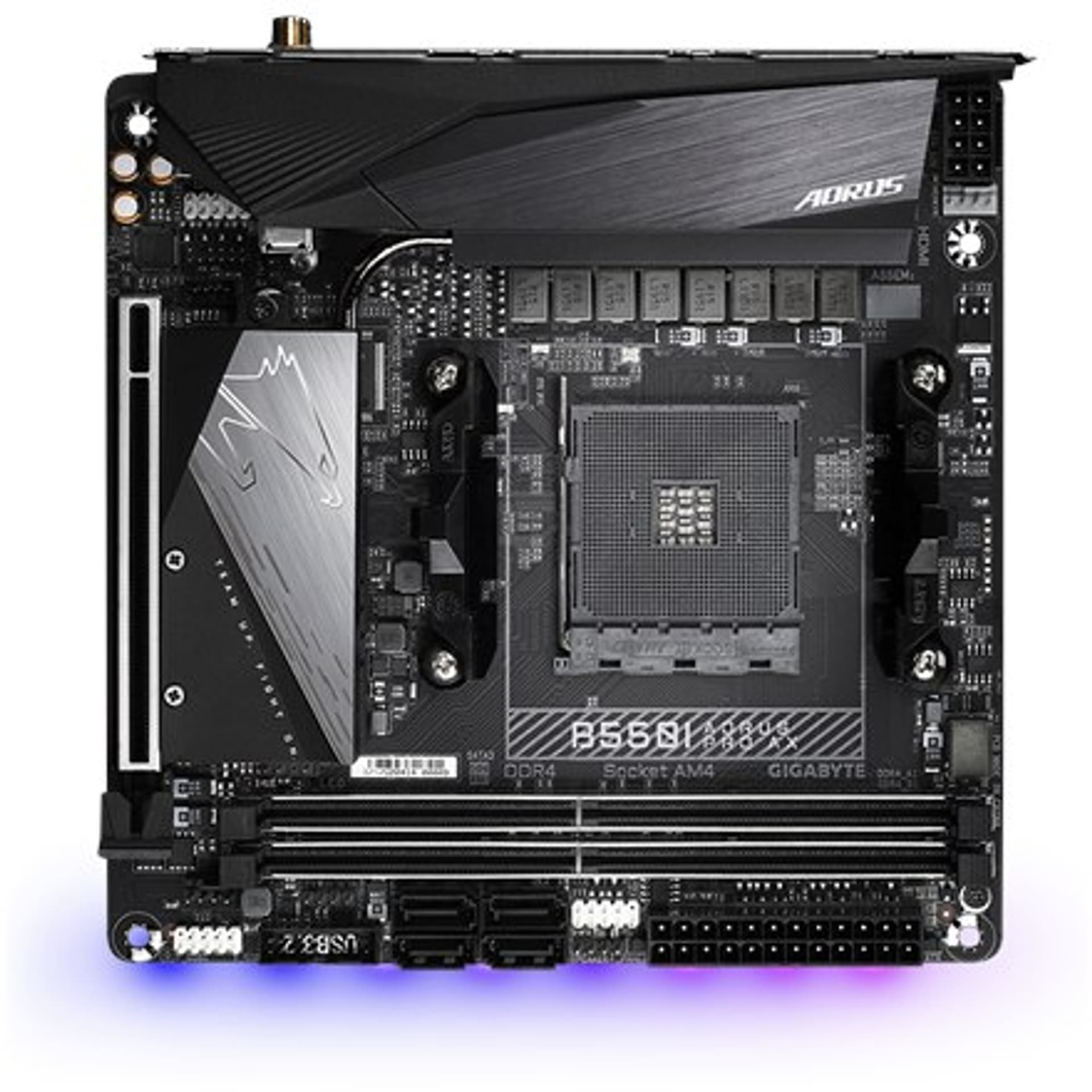 

Gigabyte B550I AORUS PRO AX 1.0 Processor family AMD, Processor socket AM4, DDR4 DIMM, Memory slots 2, Chipset AMD B, Mini ITX